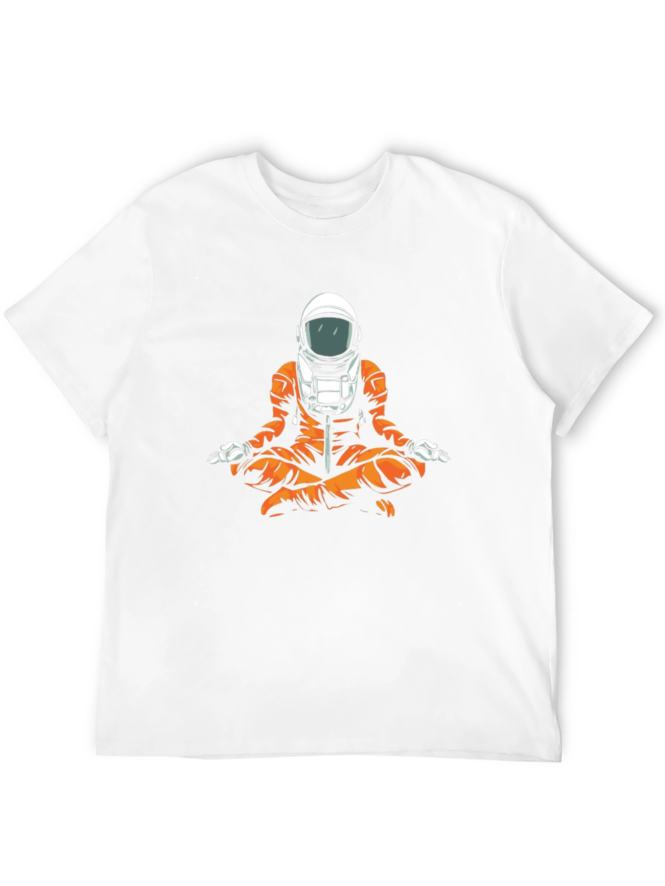 Black Meditating Astronaut Graphic T-Shirt - Space Yogi Tee view 12