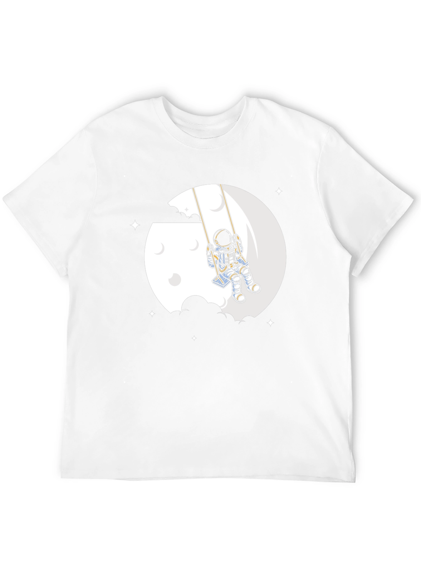 Black Astronaut Moon Swing Graphic T-Shirt - Unique Space Design view 12