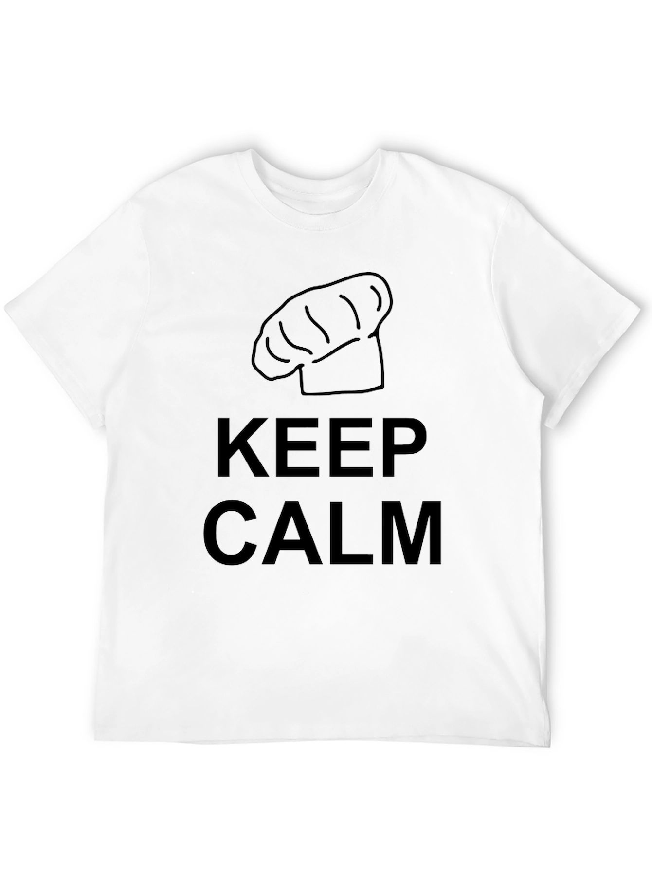 Black Keep Calm Chef Hat Graphic T-Shirt view 12