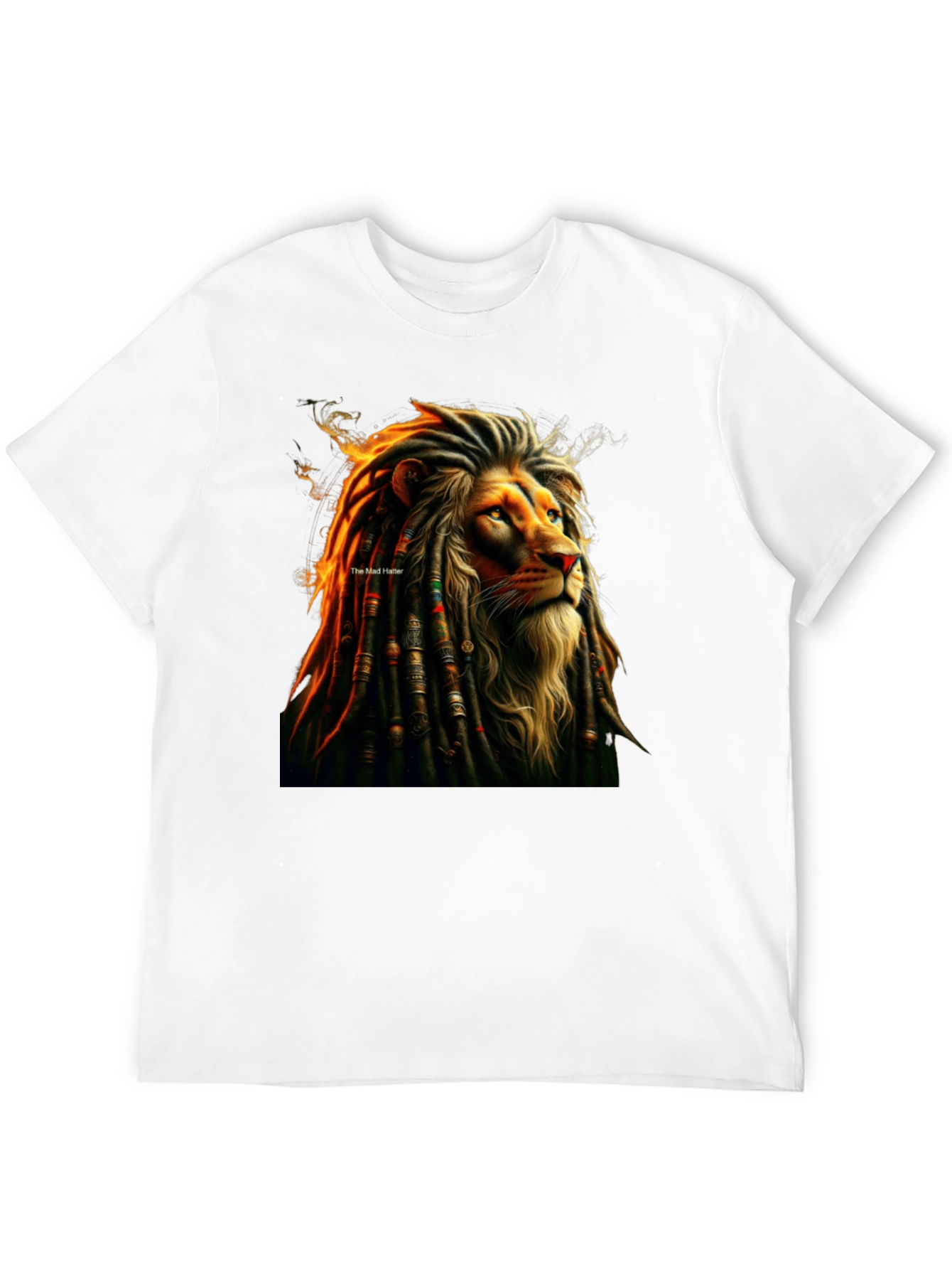 Black Lion Dreadlocks Graphic Tee - Reggae Inspired T-Shirt view 12