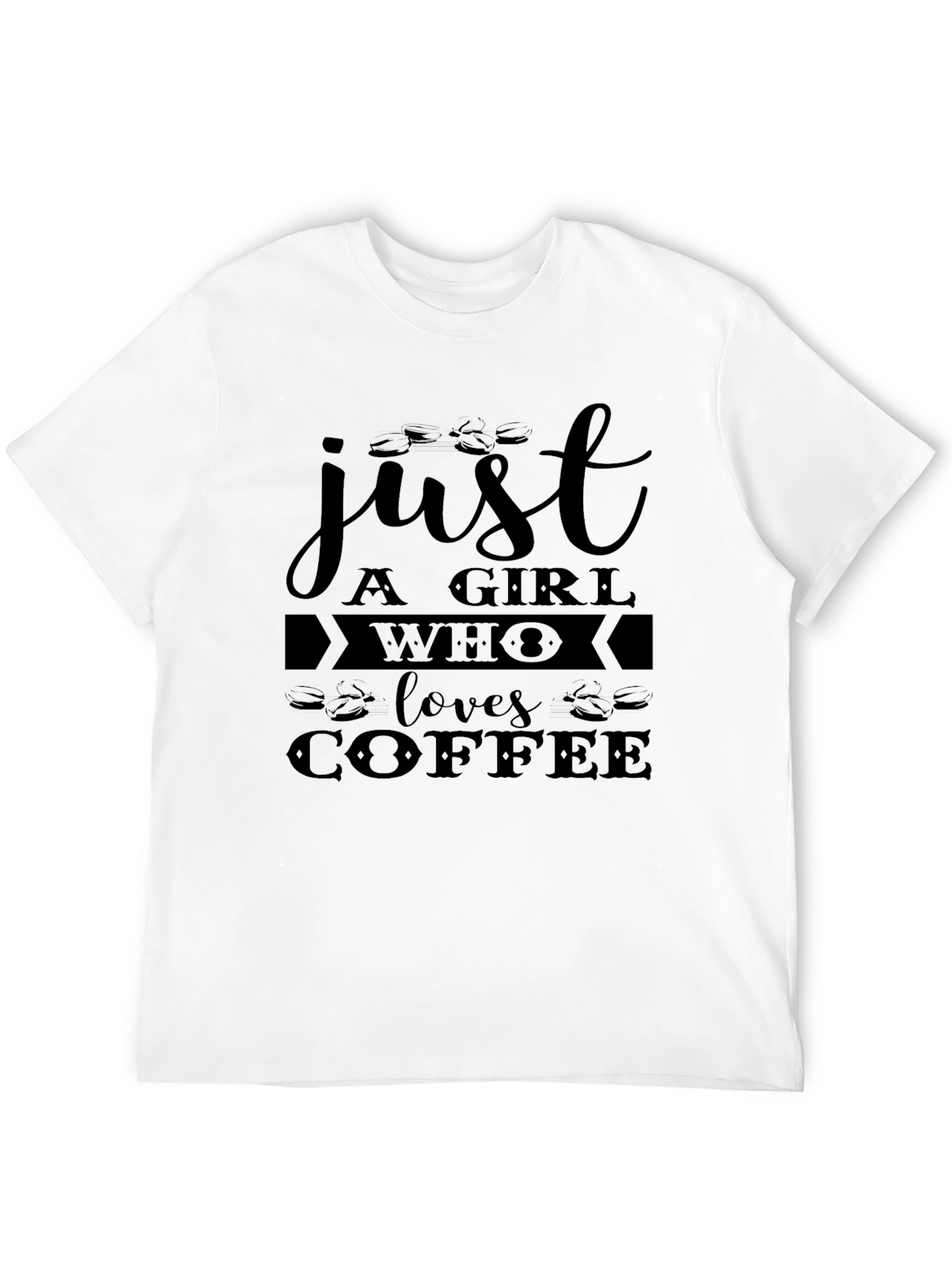Black Just A Girl Who Loves Coffee Black Tee view 12