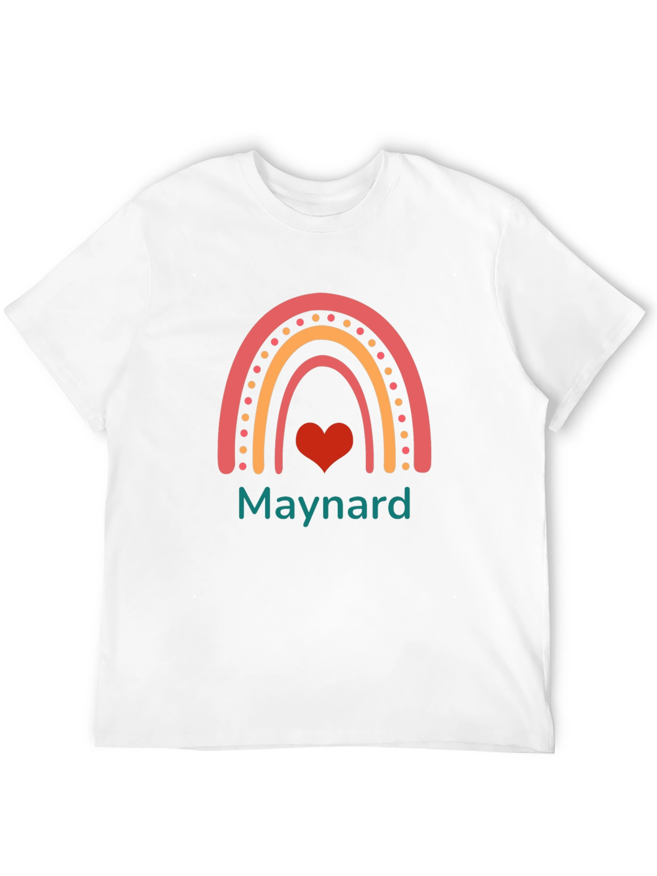 Black Rainbow Heart Graphic Tee - "Maynard" Text T-Shirt view 12