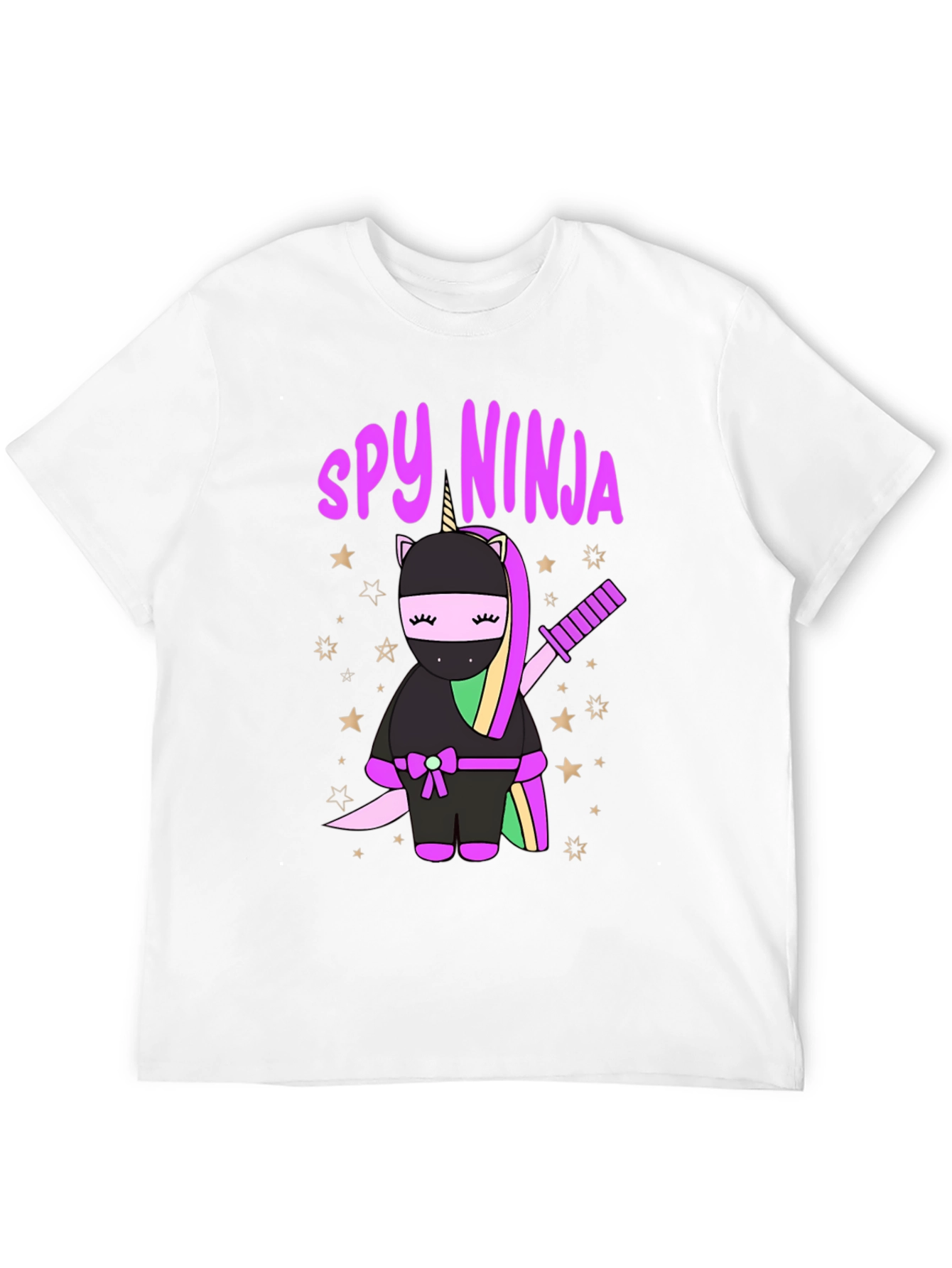 Black Spy Ninja Unicorn Graphic T-Shirt view 12