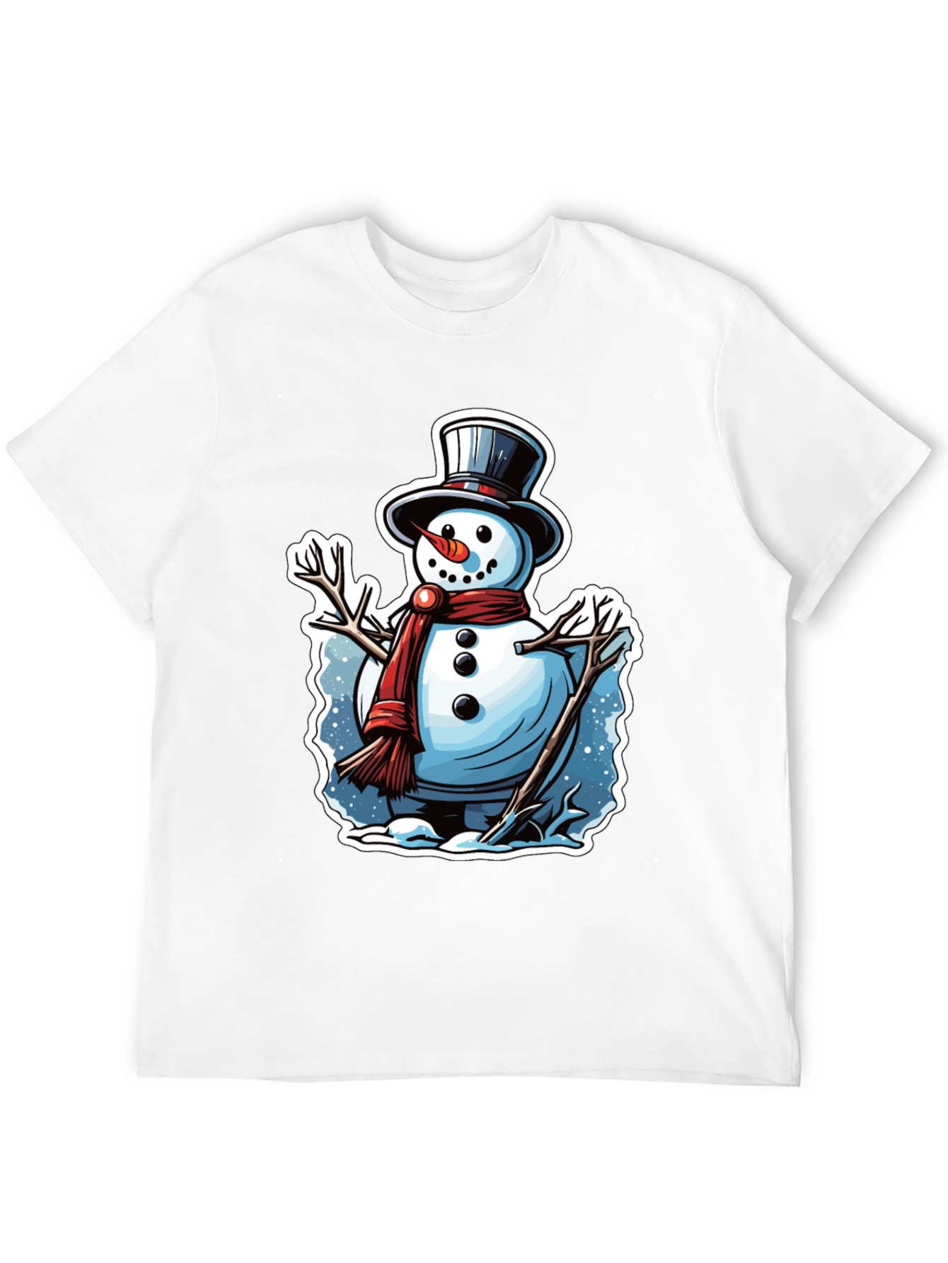Black Festive Snowman Graphic Tee view 12