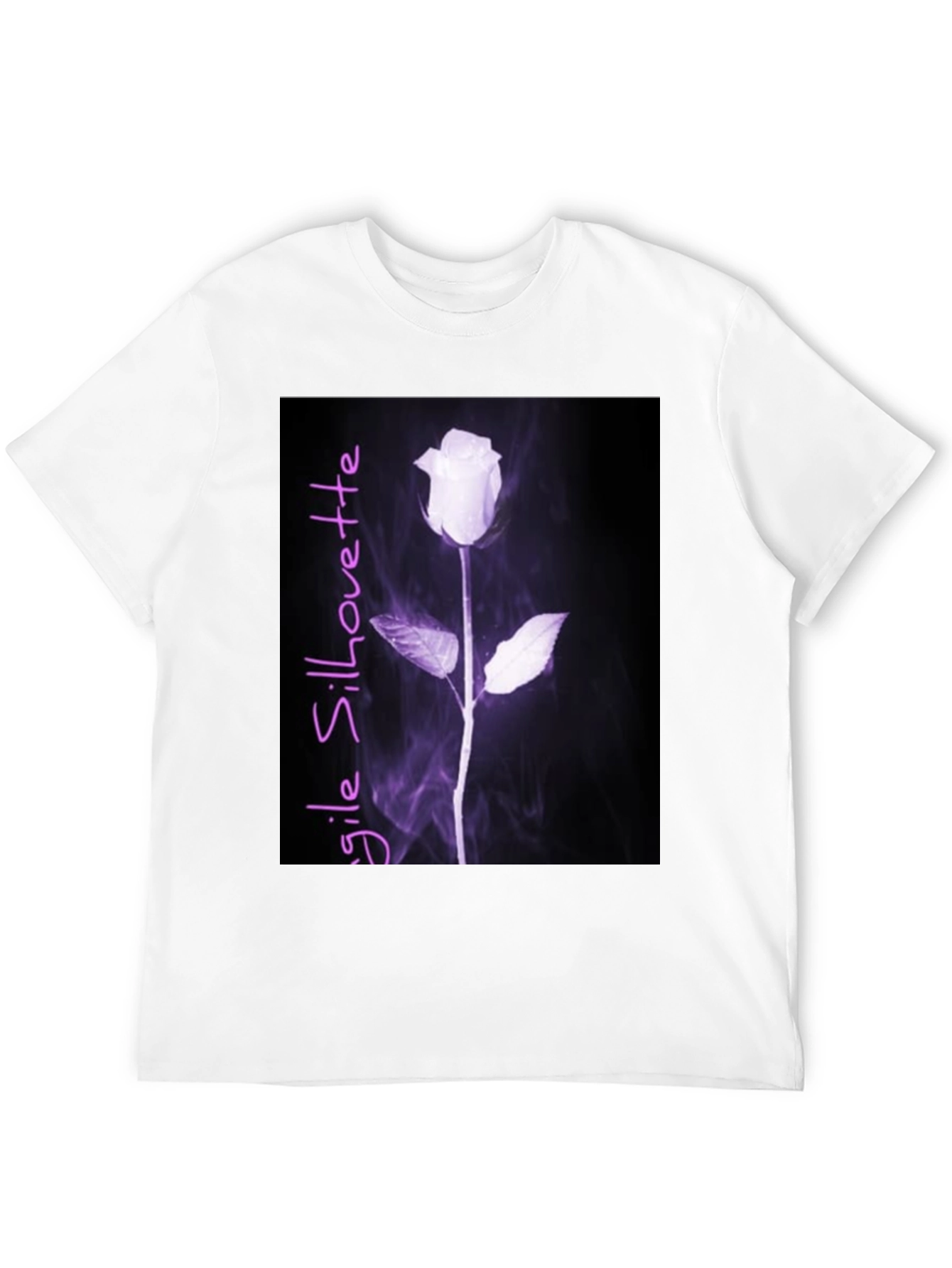 Black Fragile Silhouette Rose Graphic Tee - Black view 12