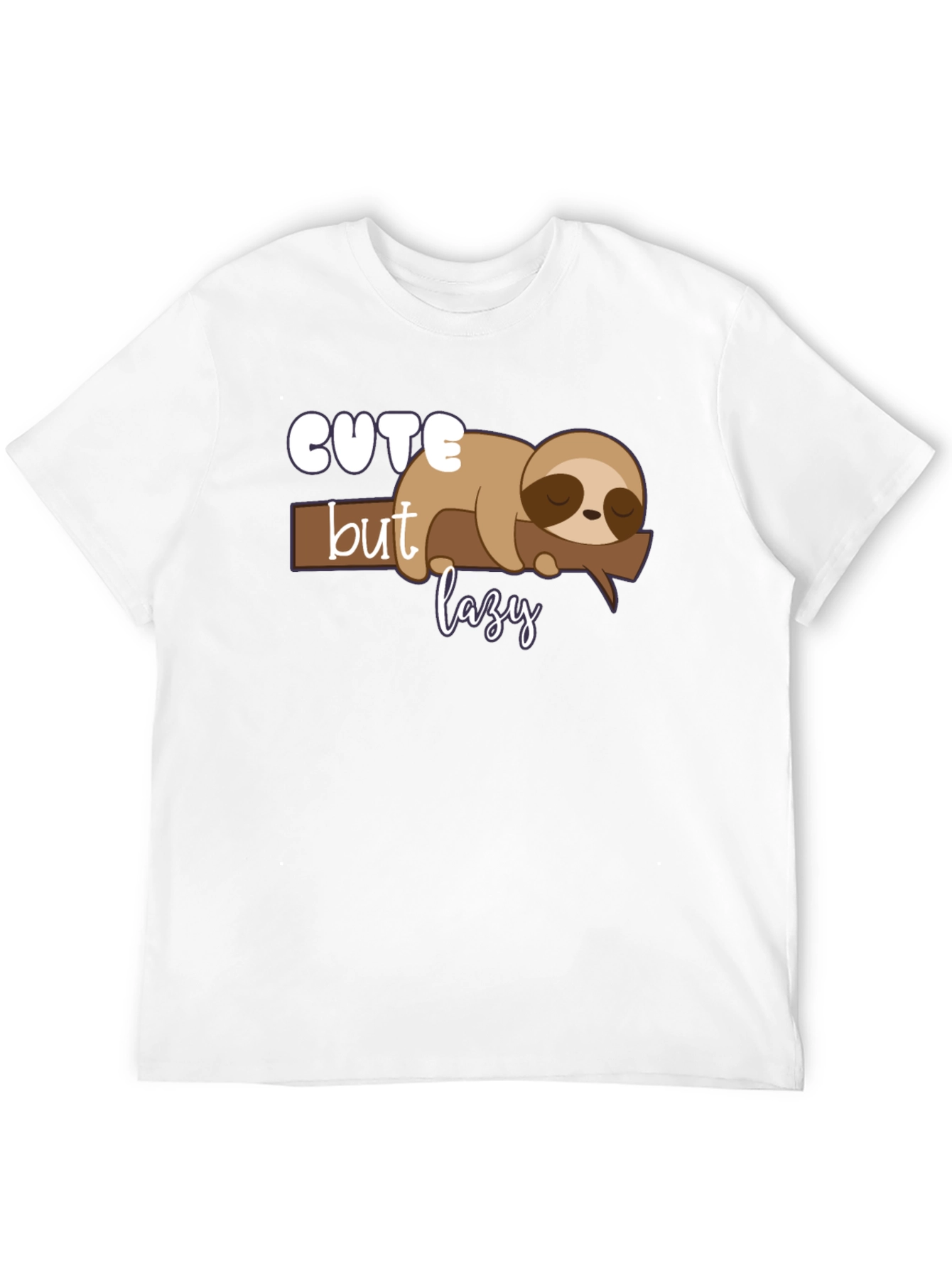 Black Cute But Lazy Sloth Graphic Tee view 12