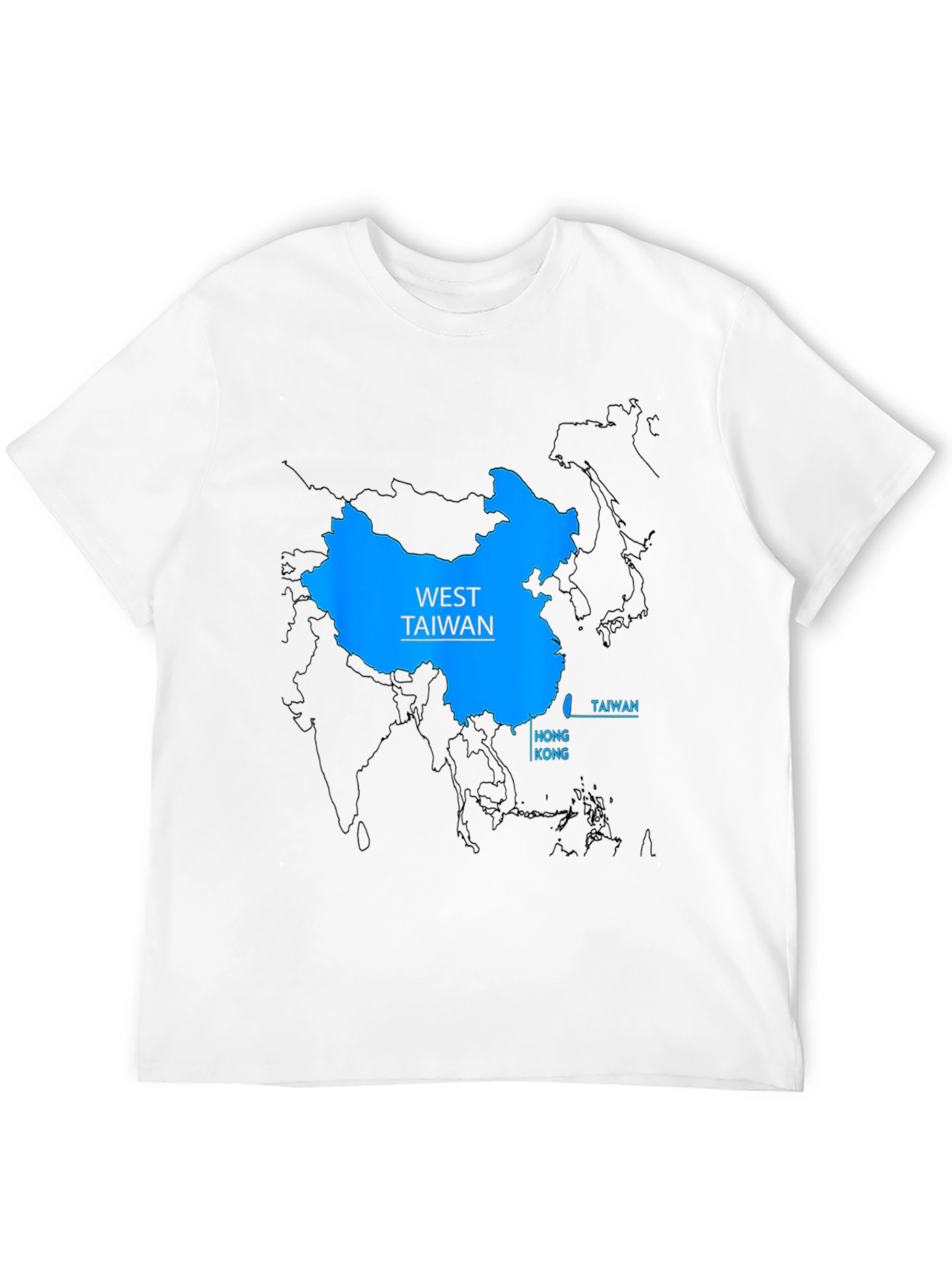 Black West Taiwan Map T-Shirt - Political Statement Tee view 12