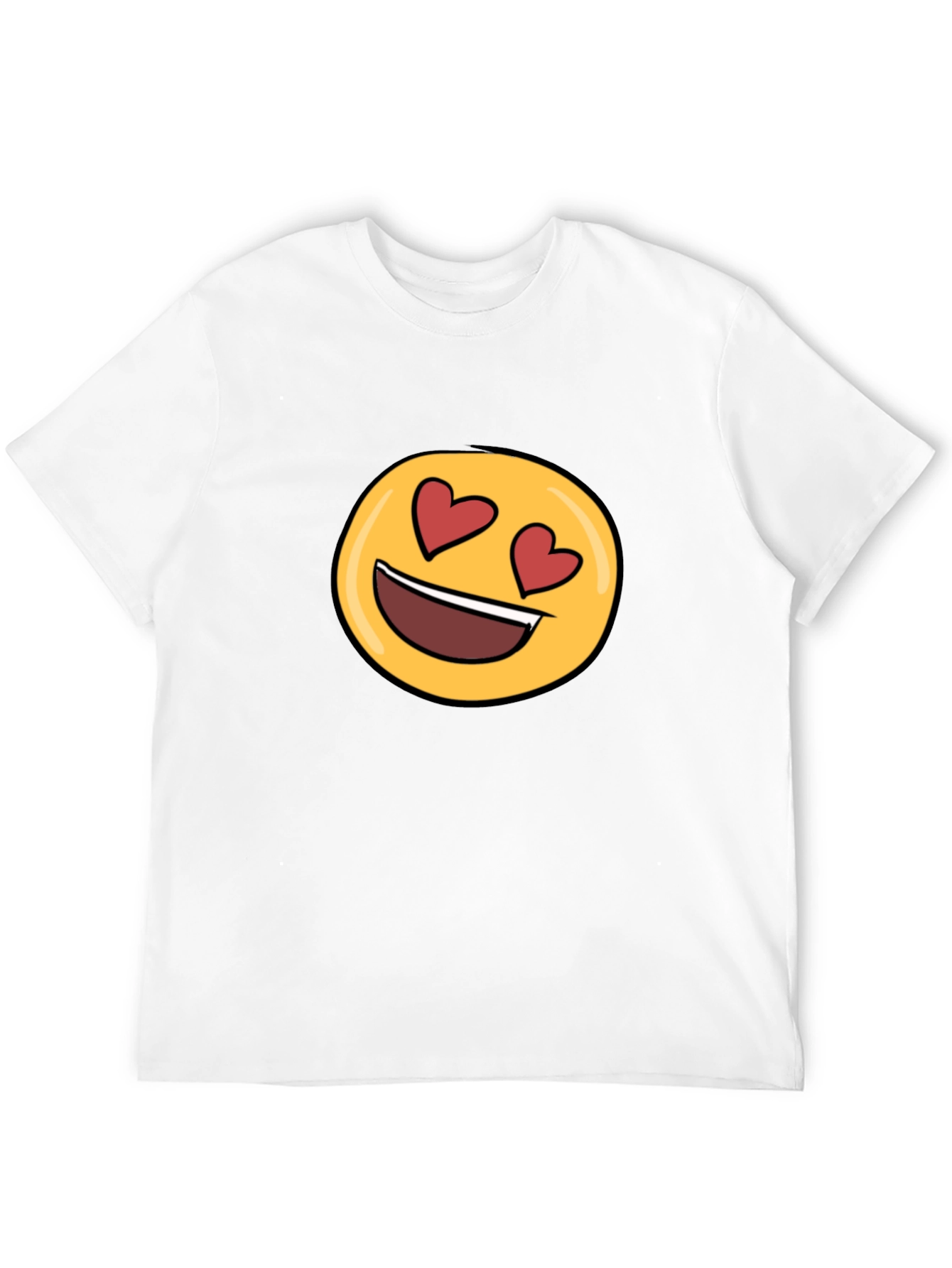 Black Emoji Heart Eyes Black T-Shirt - Express Your Love! view 12