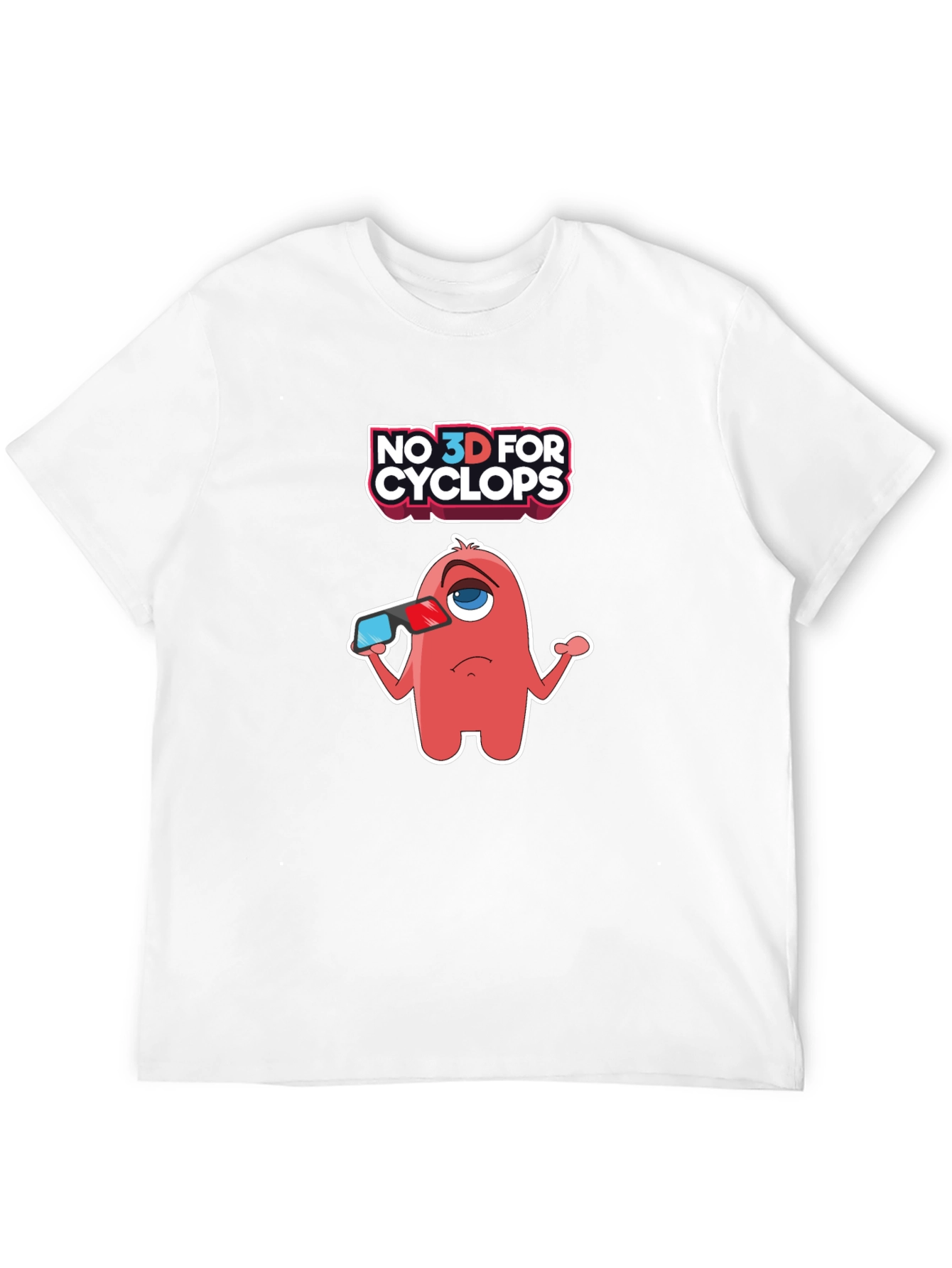 Black No 3D for Cyclops Funny Graphic Tee view 12