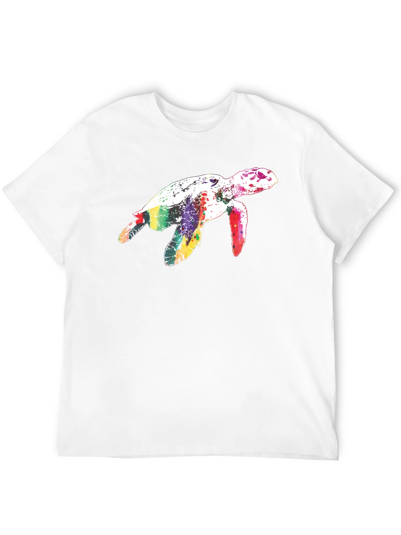 Black Rainbow Turtle Black T-Shirt view 12