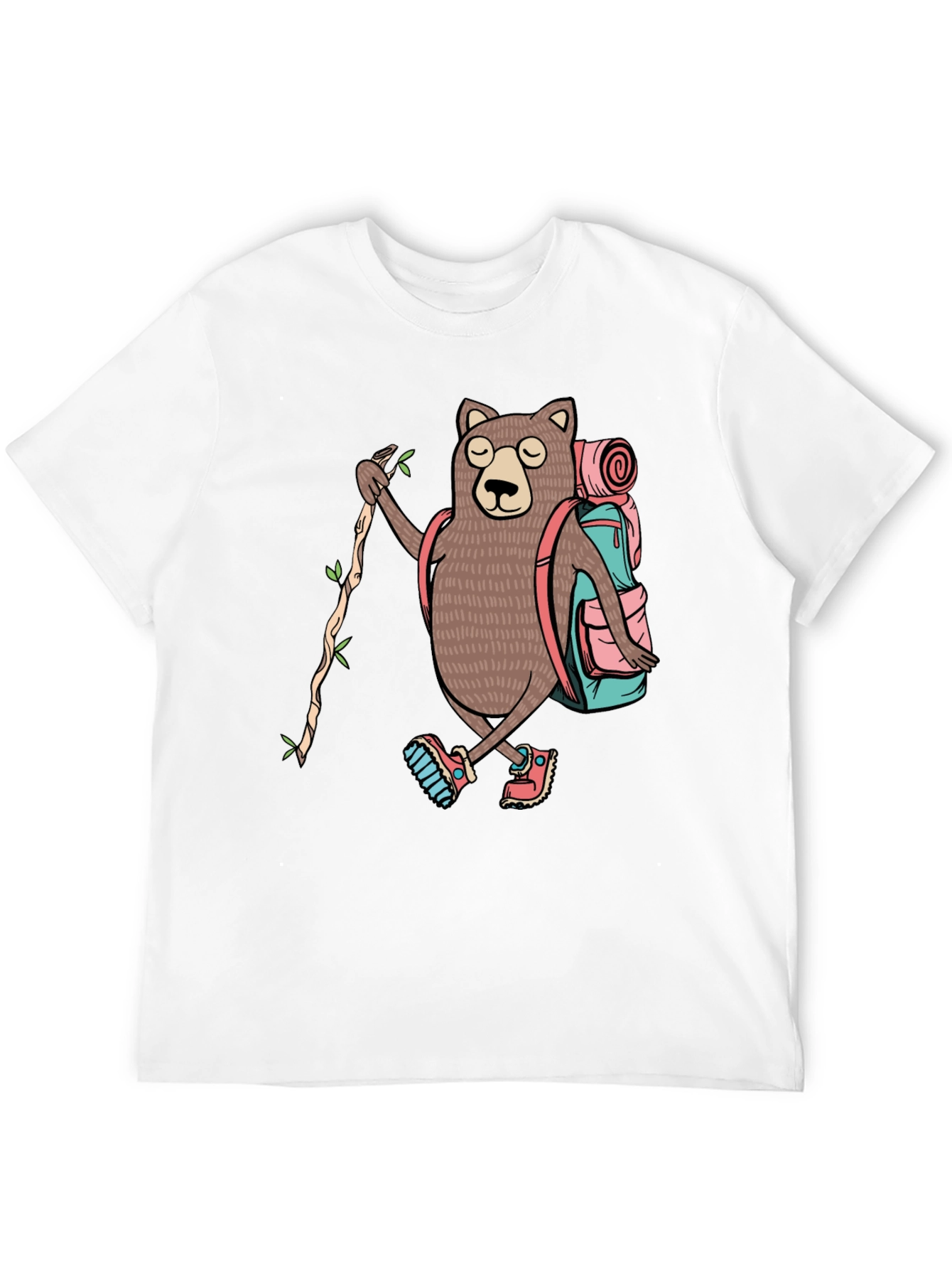 Black Hiking Bear Graphic T-Shirt view 12