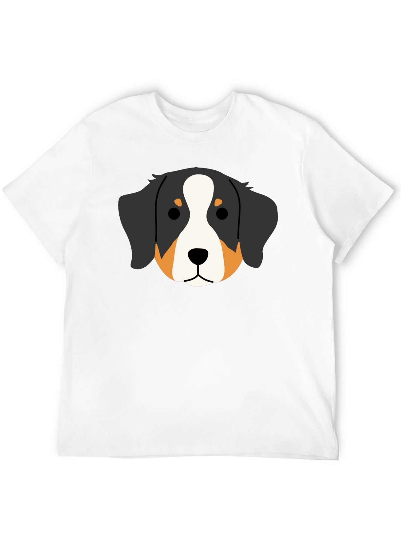 Black Bernese Mountain Dog Head Graphic Tee - Black view 12