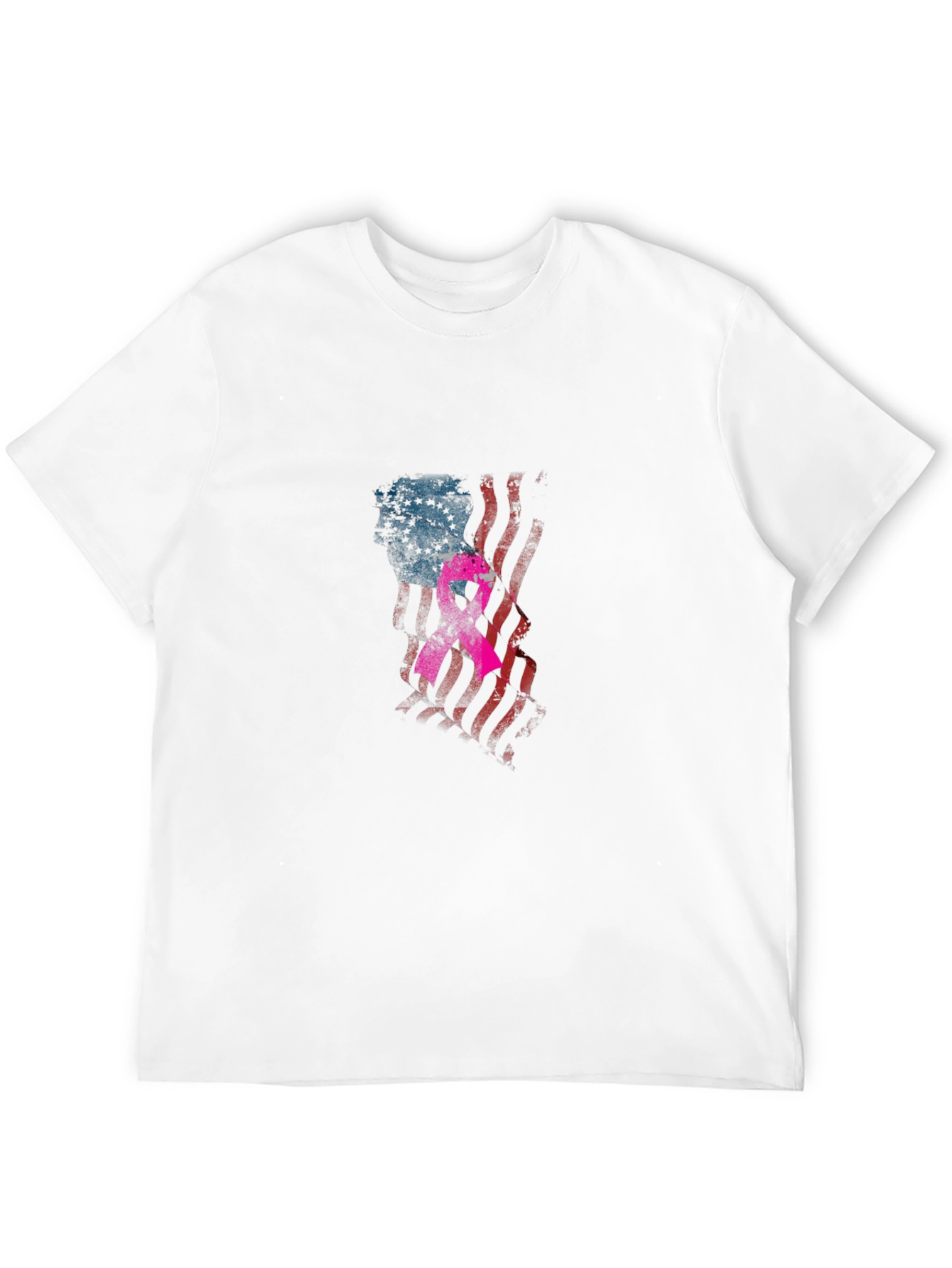 Black Patriotic Breast Cancer Awareness T-Shirt view 12
