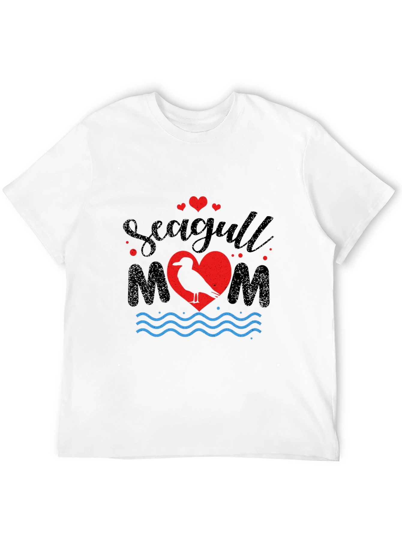 Black Seagull Mom Graphic Print T-Shirt view 12
