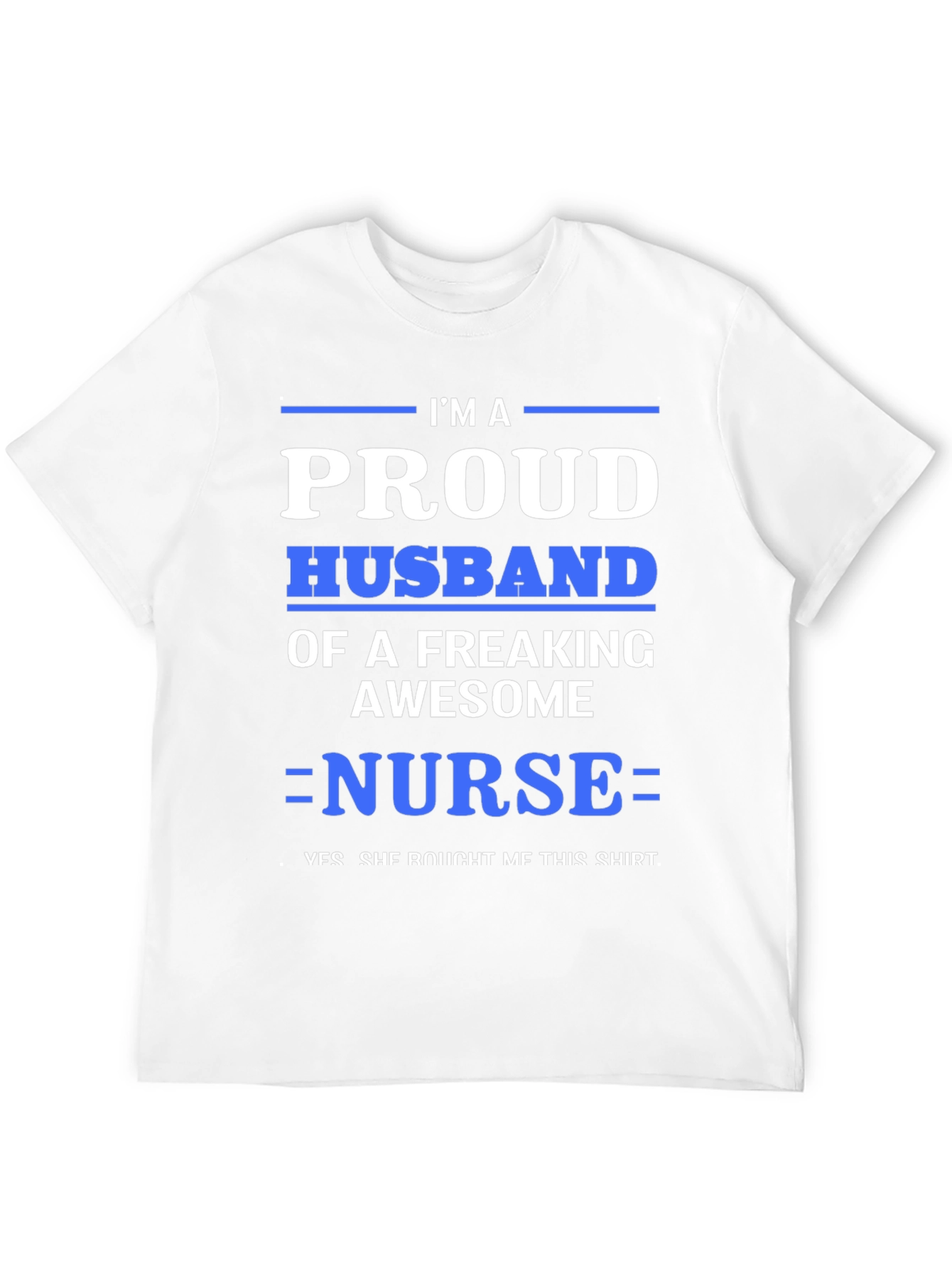 Black Proud Husband of a Nurse Graphic T-Shirt view 12