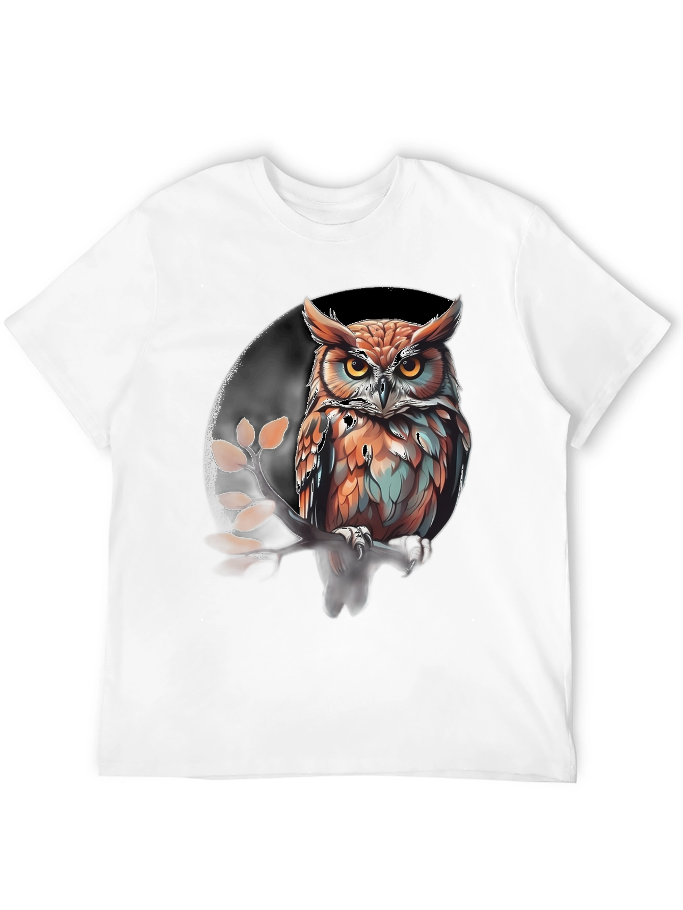 Black Owl Graphic Print Tee - Stylish Men's T-Shirt view 12