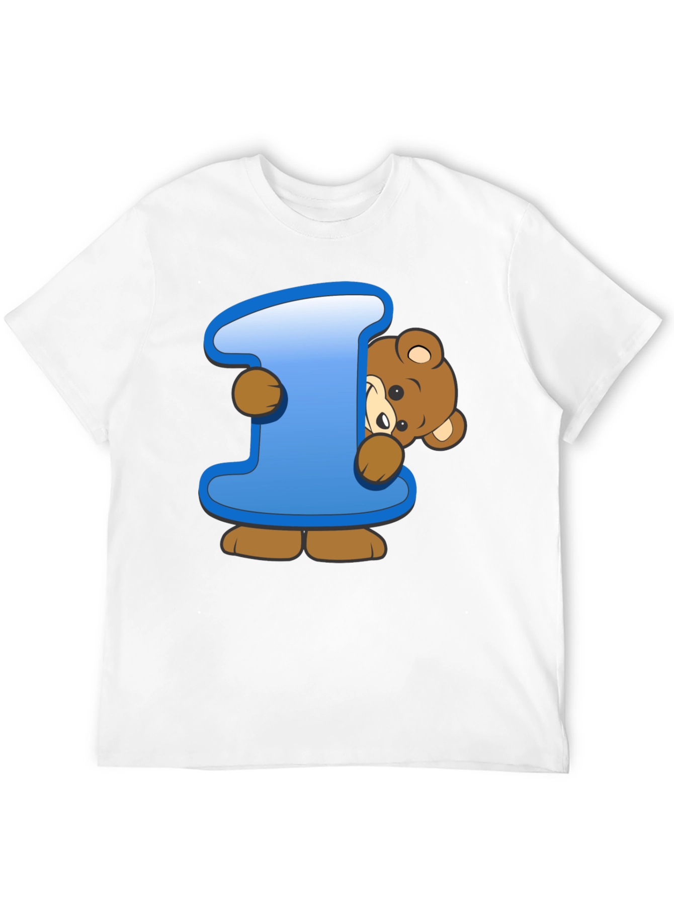 Cute Teddy Bear Initial 'I' Black T-Shirt - 12