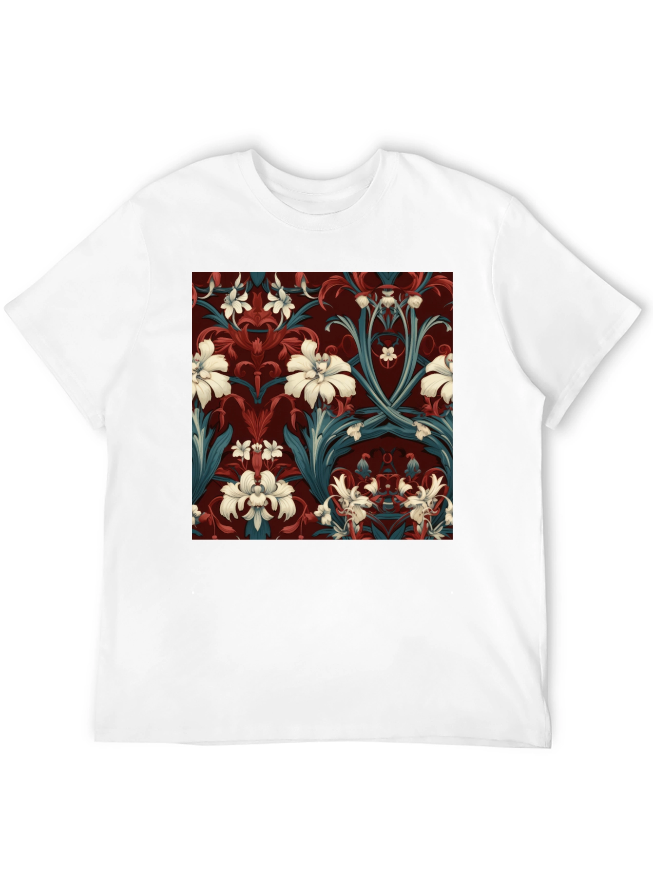 Black Floral Pattern Print T-Shirt view 12