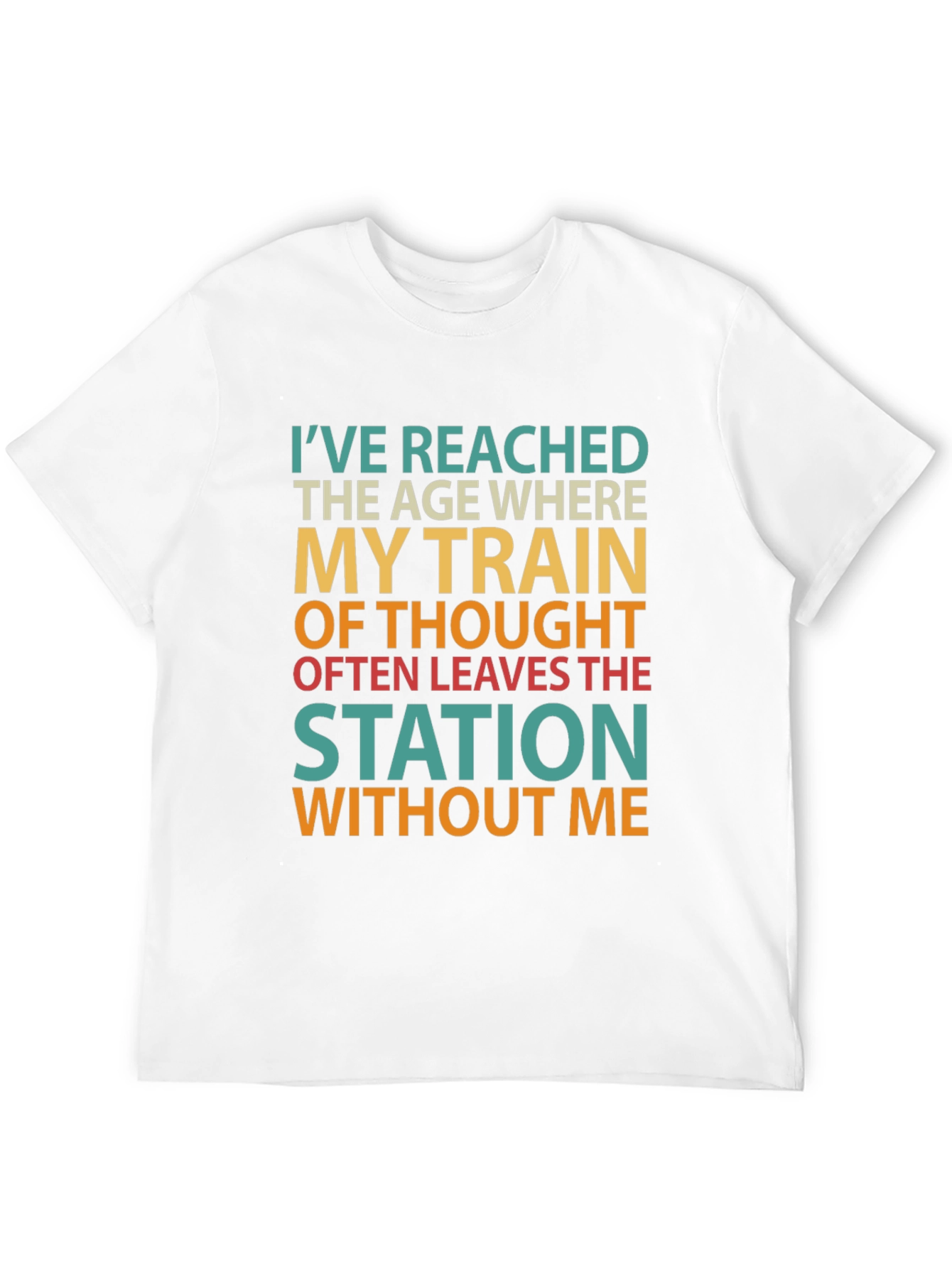 Black Funny Age Train of Thought Graphic T-Shirt view 12