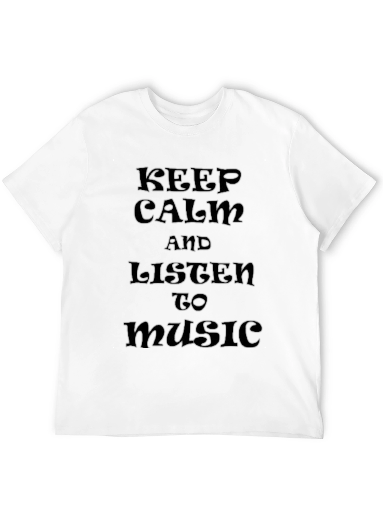 Black Keep Calm Music T-Shirt - Classic Black Tee view 12