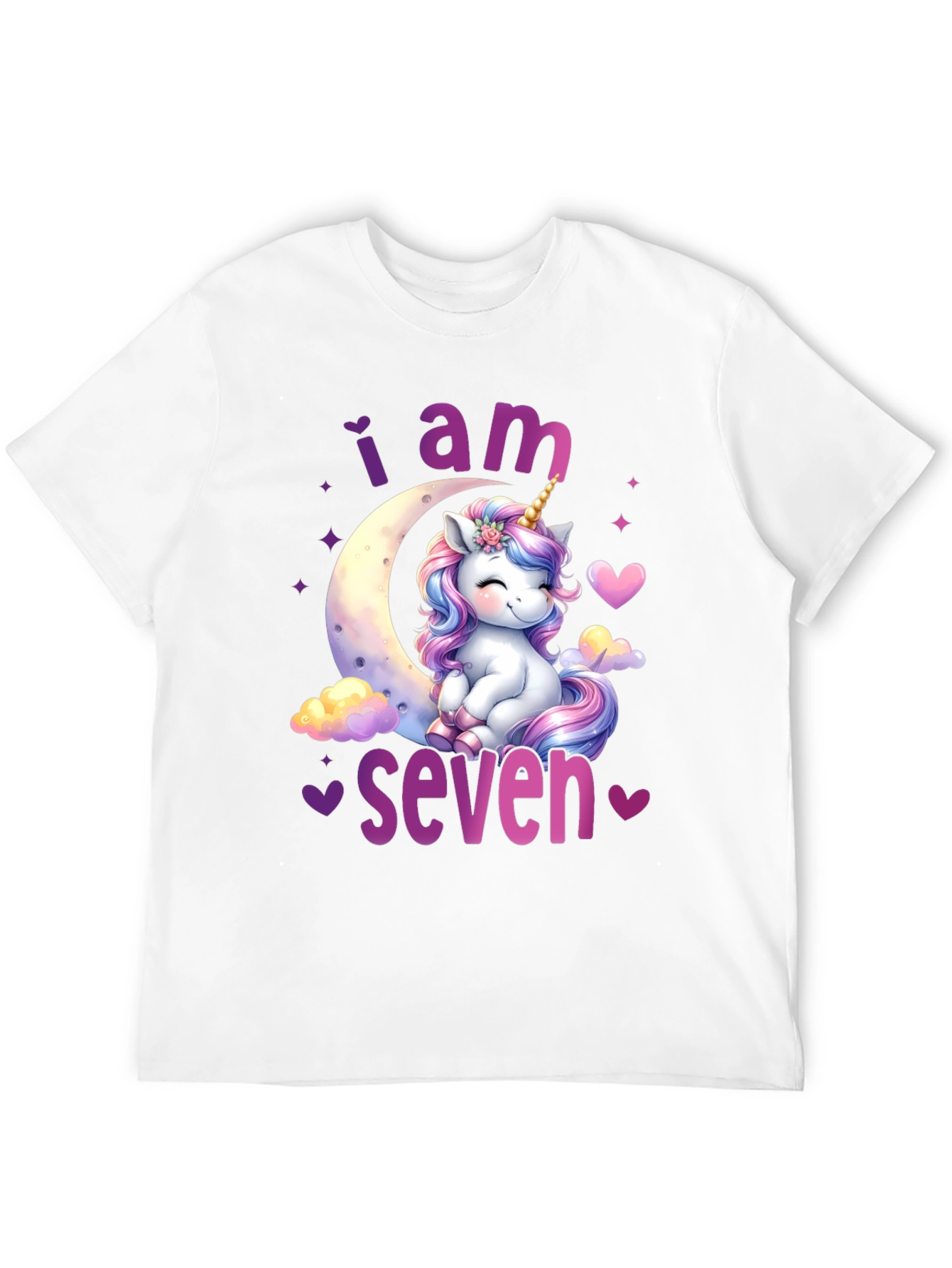 Black 7th Birthday Unicorn T-Shirt view 12