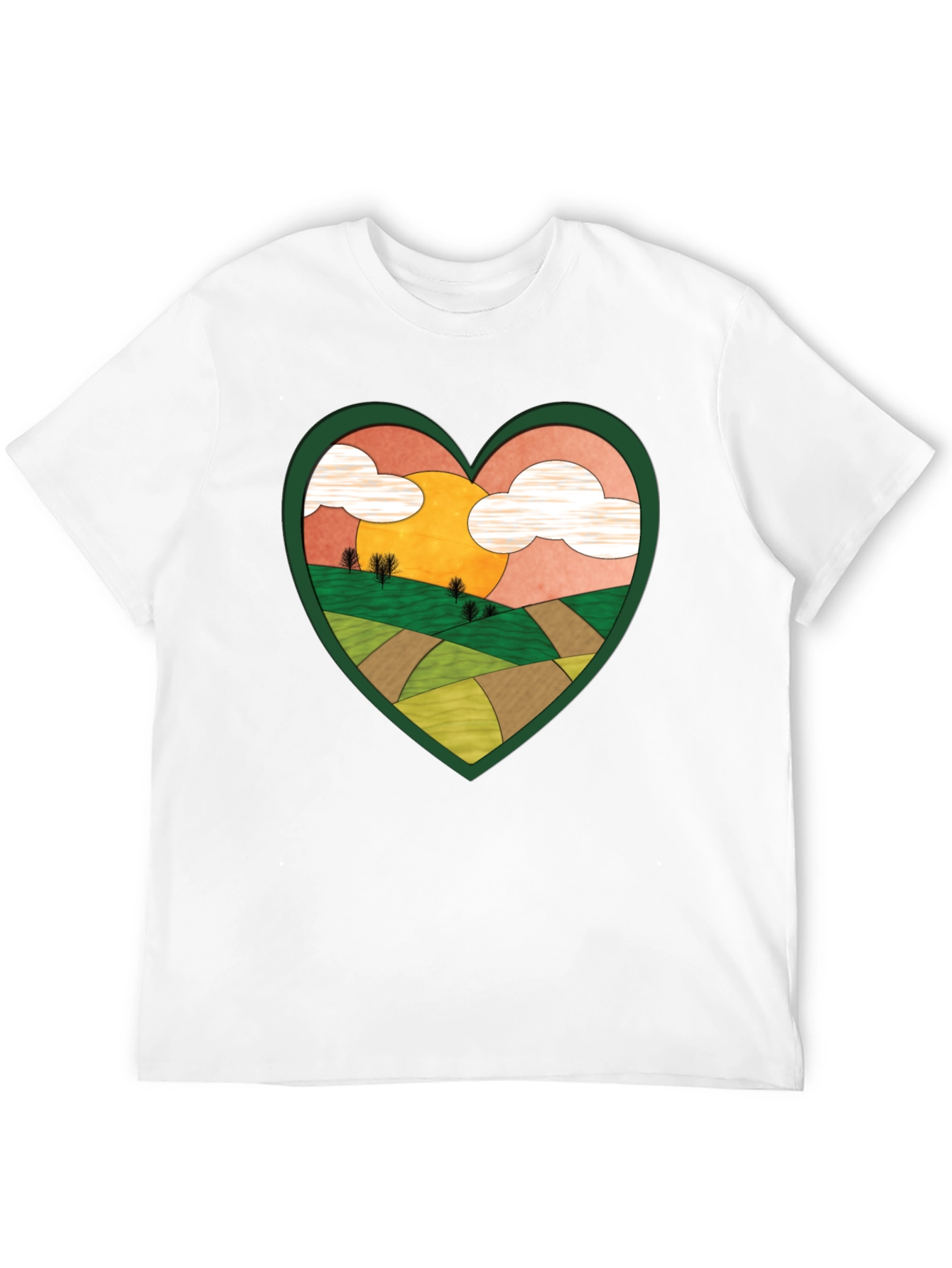Black Heart Landscape Graphic Tee - Nature Lover Shirt view 12