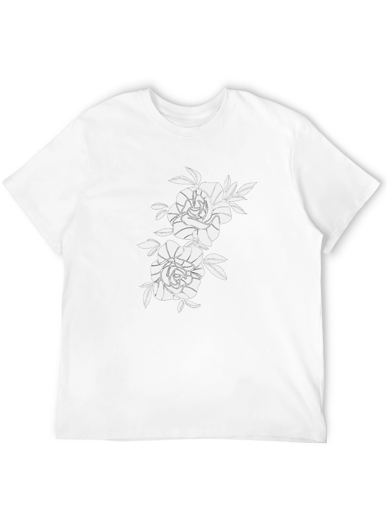 Black Black Graphic Tee with Floral Rose Design view 12