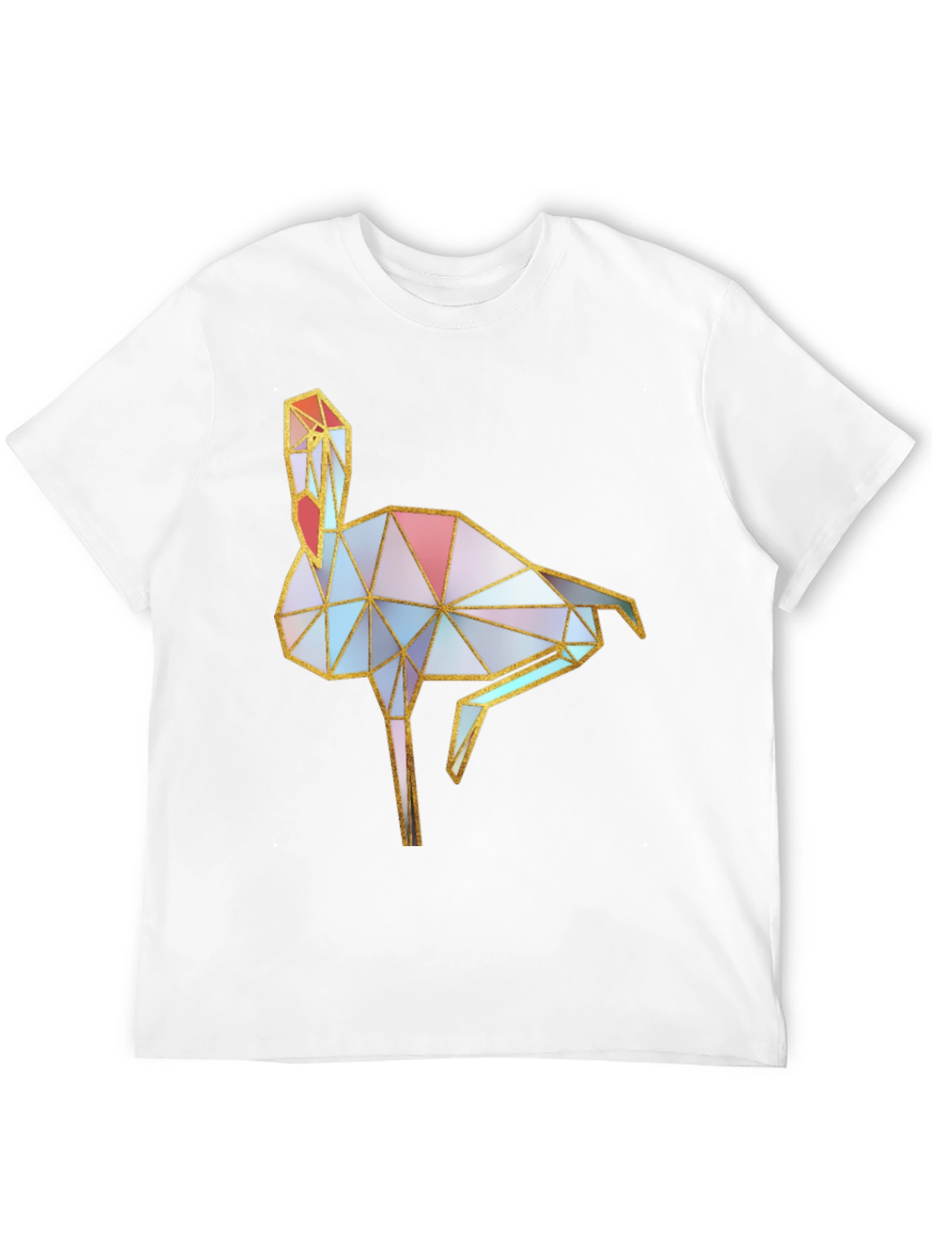 Black Geometric Flamingo Graphic Black T-Shirt view 12