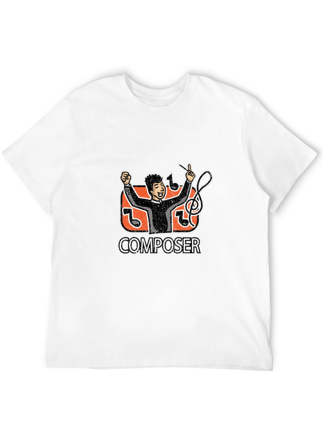 Black Composer Graphic Tee - Black Casual T-Shirt view 12