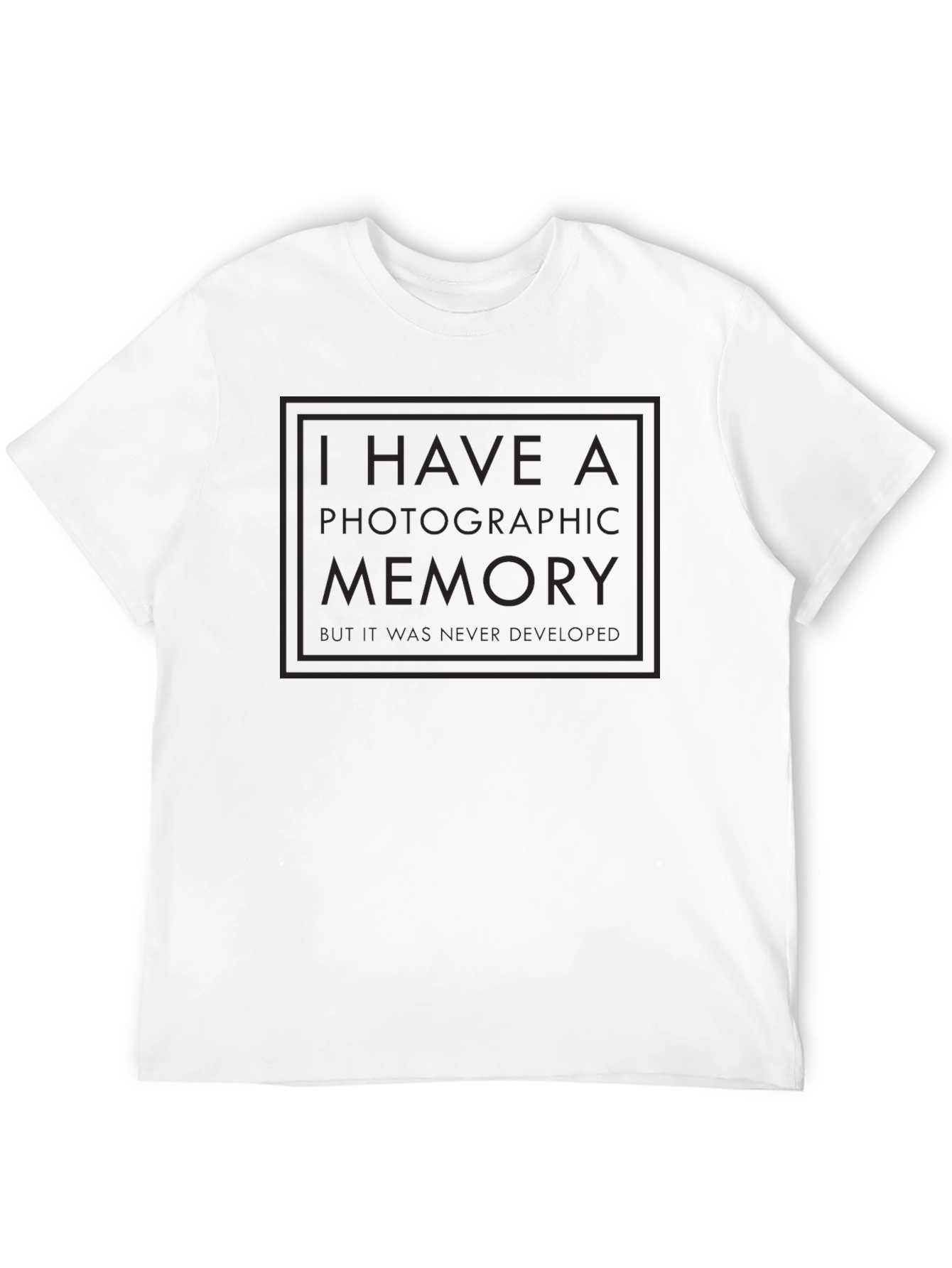 Black Photographic Memory Graphic T-Shirt - Sarcastic Humor Tee view 12