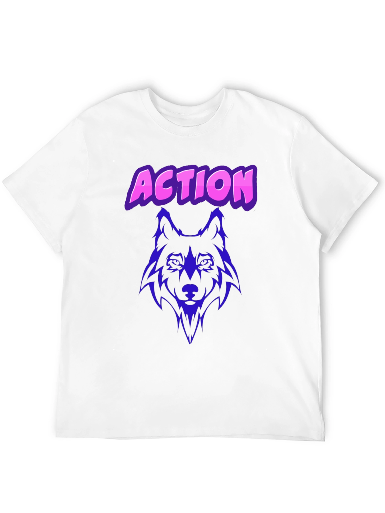 Black Action Wolf Graphic Tee - Black Cotton T-Shirt view 12