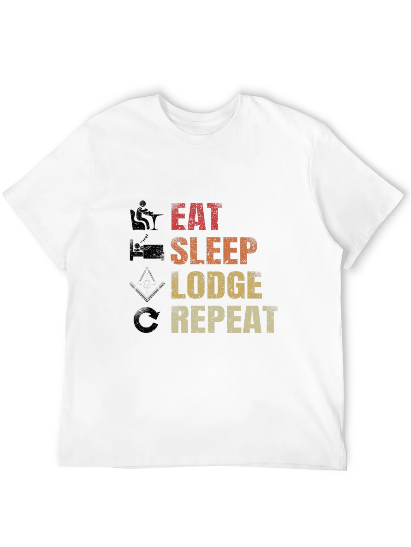 Black Eat Sleep Lodge Repeat Graphic T-Shirt view 12