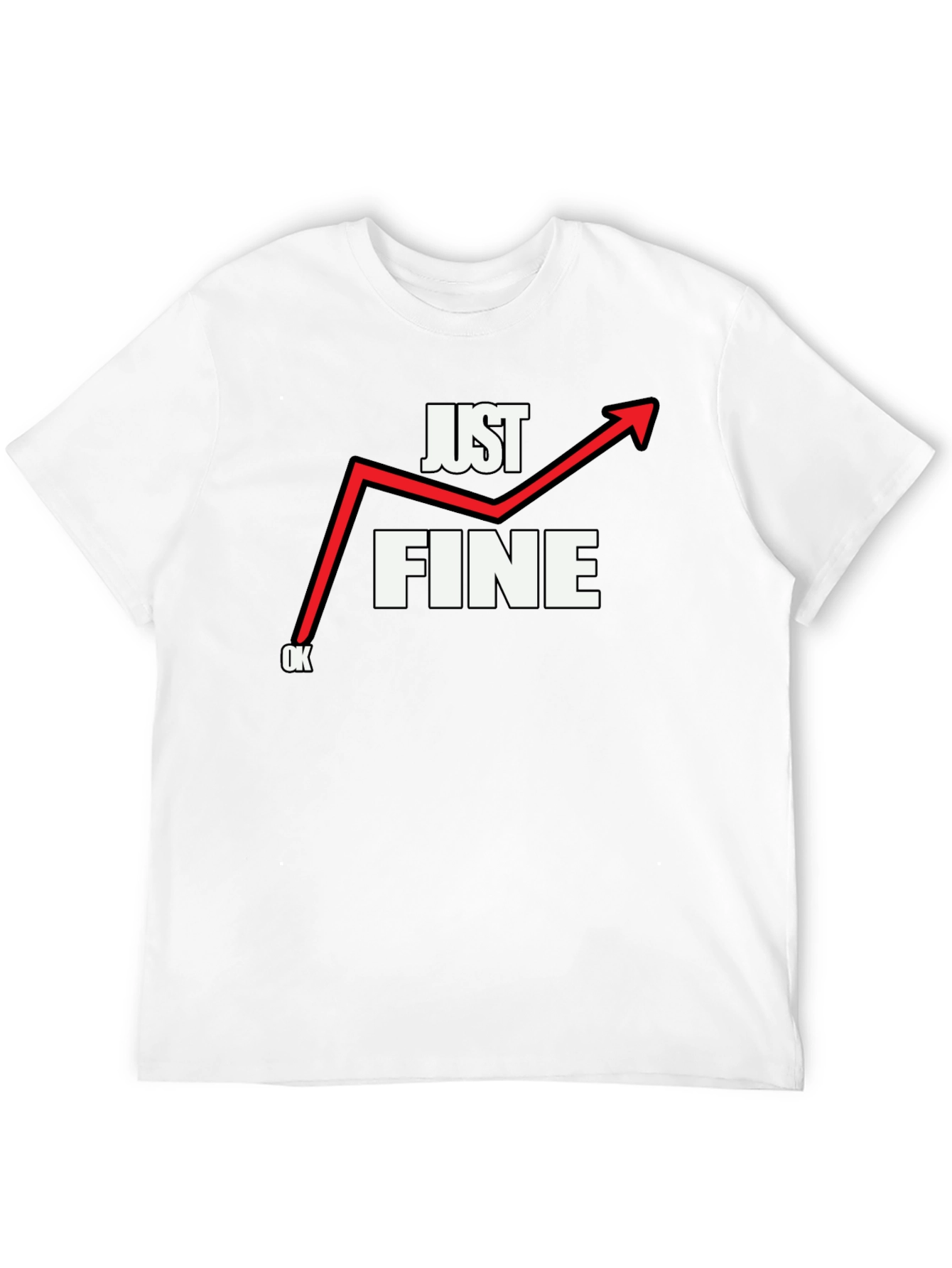 Black Just Fine T-Shirt - Funny Graphic Tee view 12