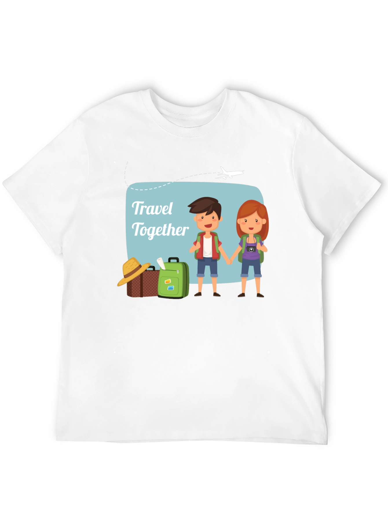 Black Travel Together T-Shirt, Vacation Tee view 12