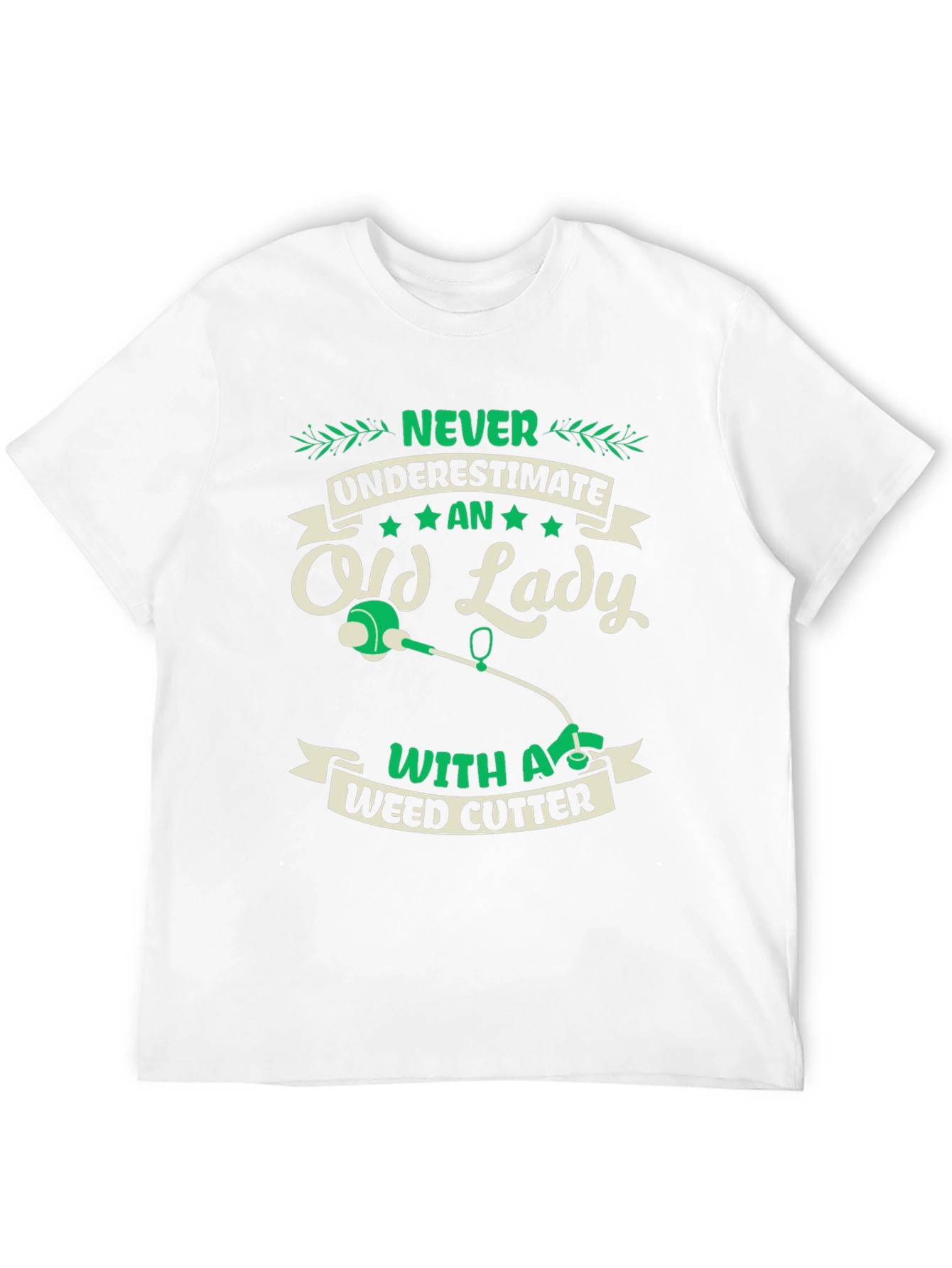 Black Never Underestimate Old Lady Weed Cutter T-Shirt view 12