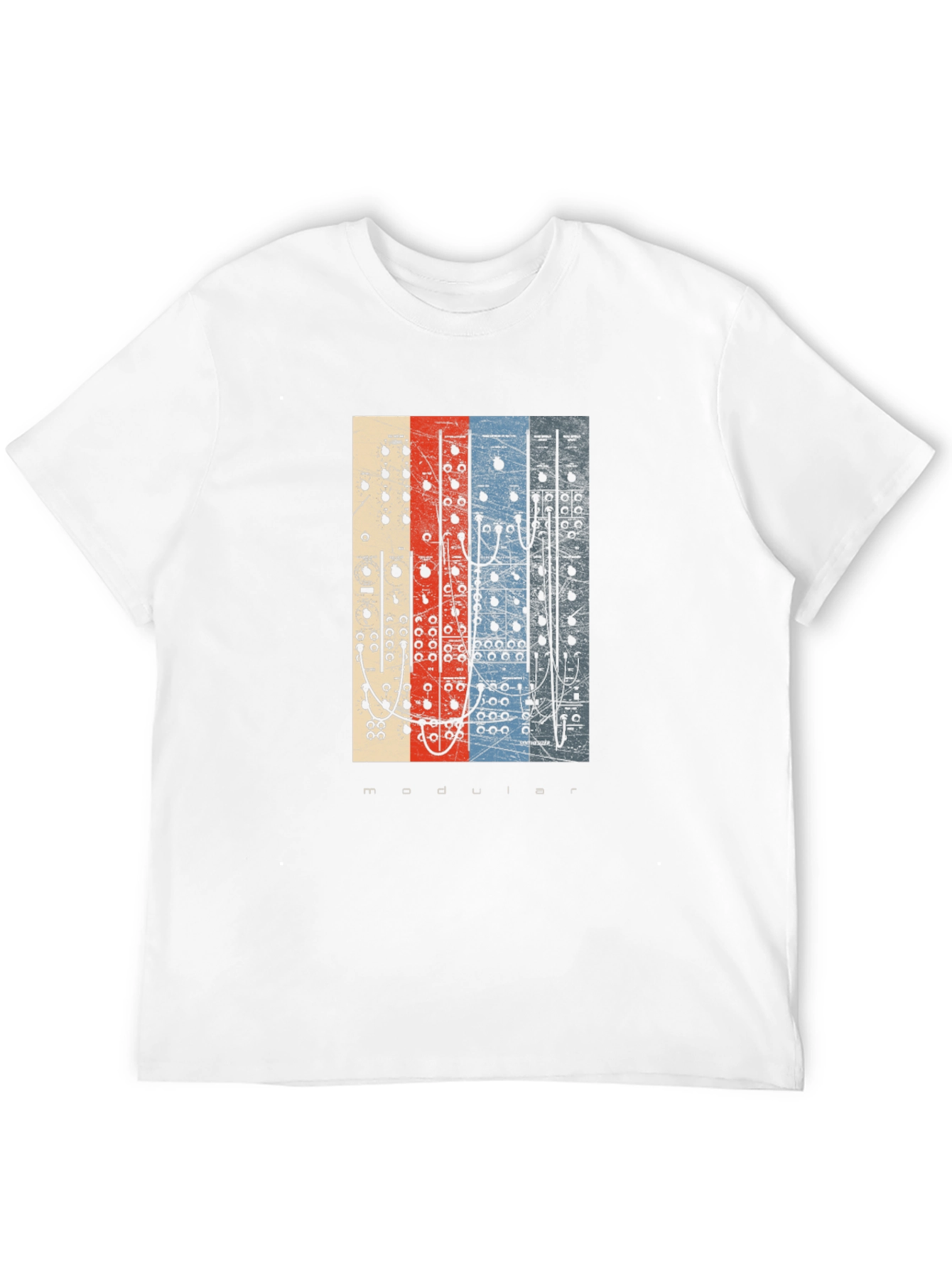 Black Modular Synth T-Shirt - Vintage Electronic Music Tee view 12