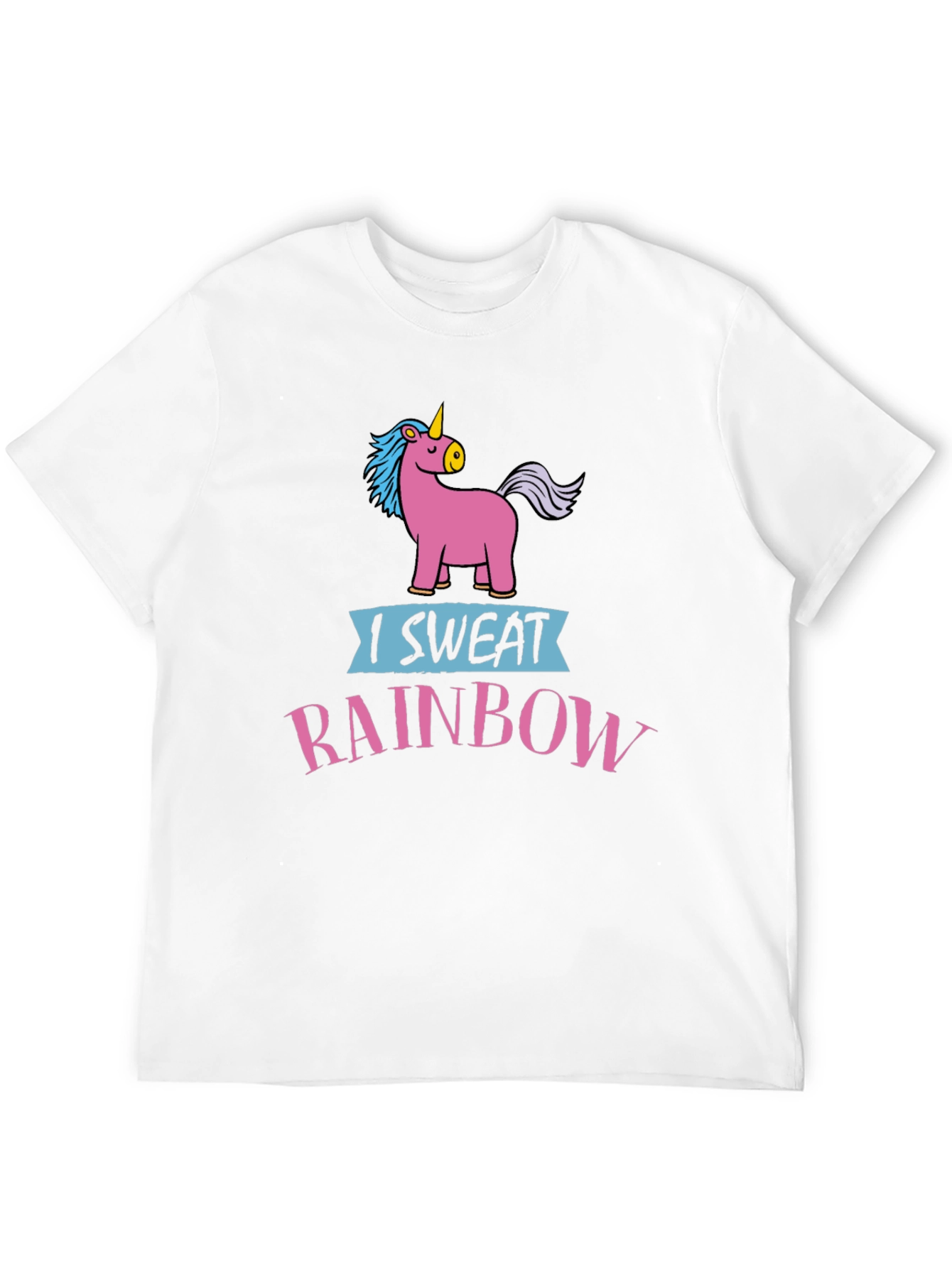Black I Sweat Rainbows Unicorn T-Shirt Black Cotton view 12