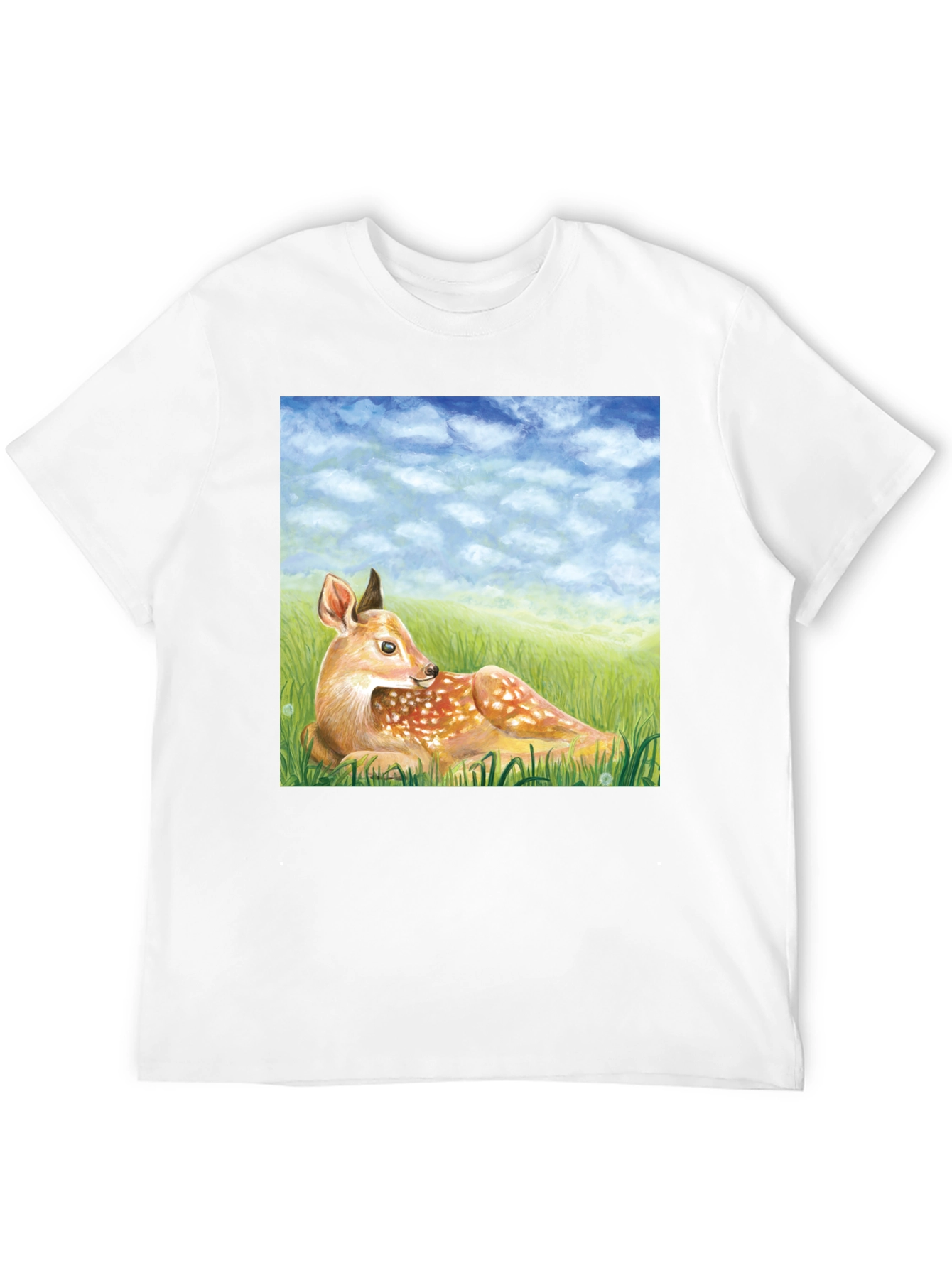 Black Deer Scene Graphic Tee - Nature Lover's T-Shirt view 12