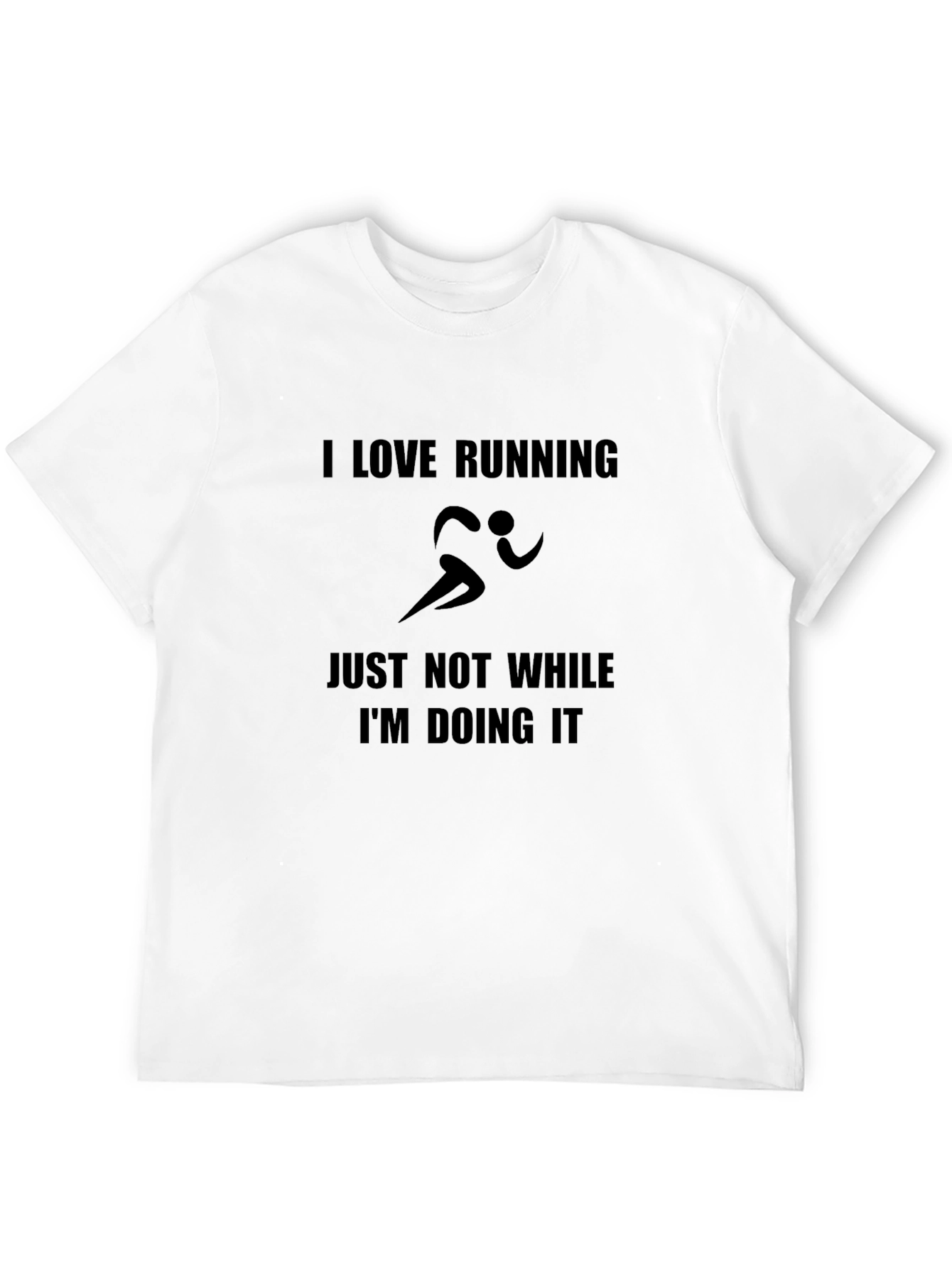 Black Funny Running T-Shirt - I Love Running - Black Cotton Tee view 12