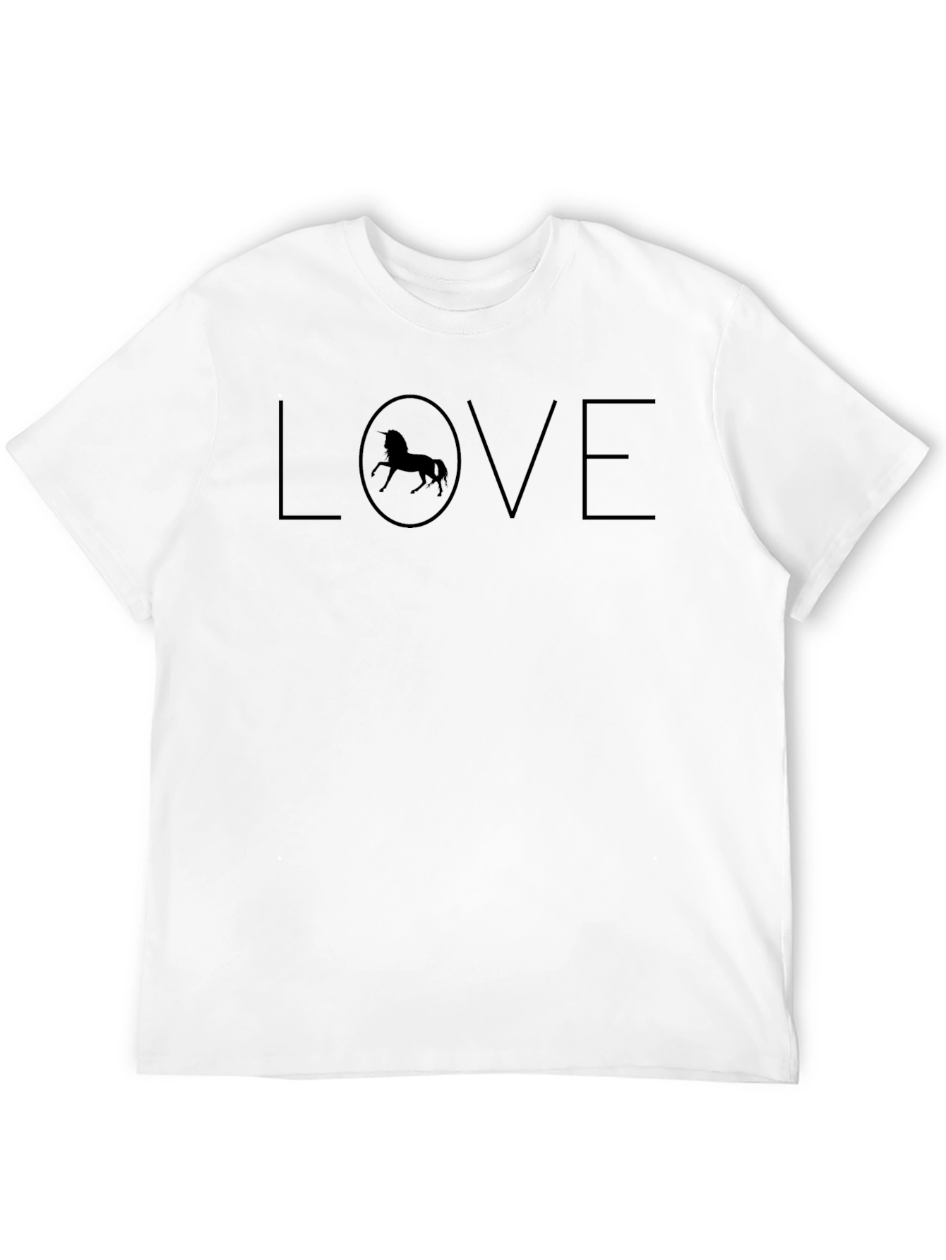 Black Love Unicorn Graphic Tee - Black Cotton T-Shirt view 12