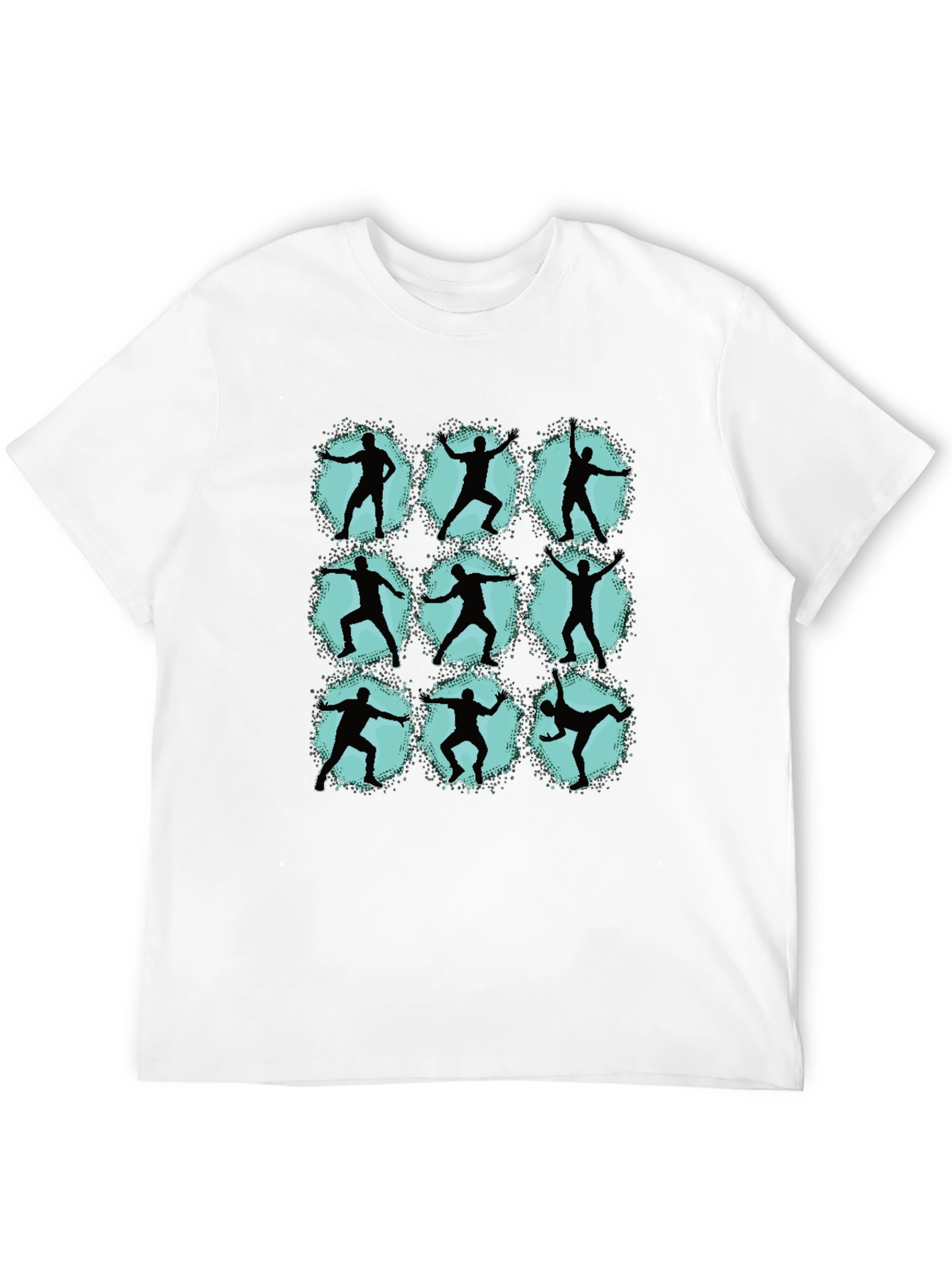 Black Men's Graphic Print Crew Neck T-Shirt view 12