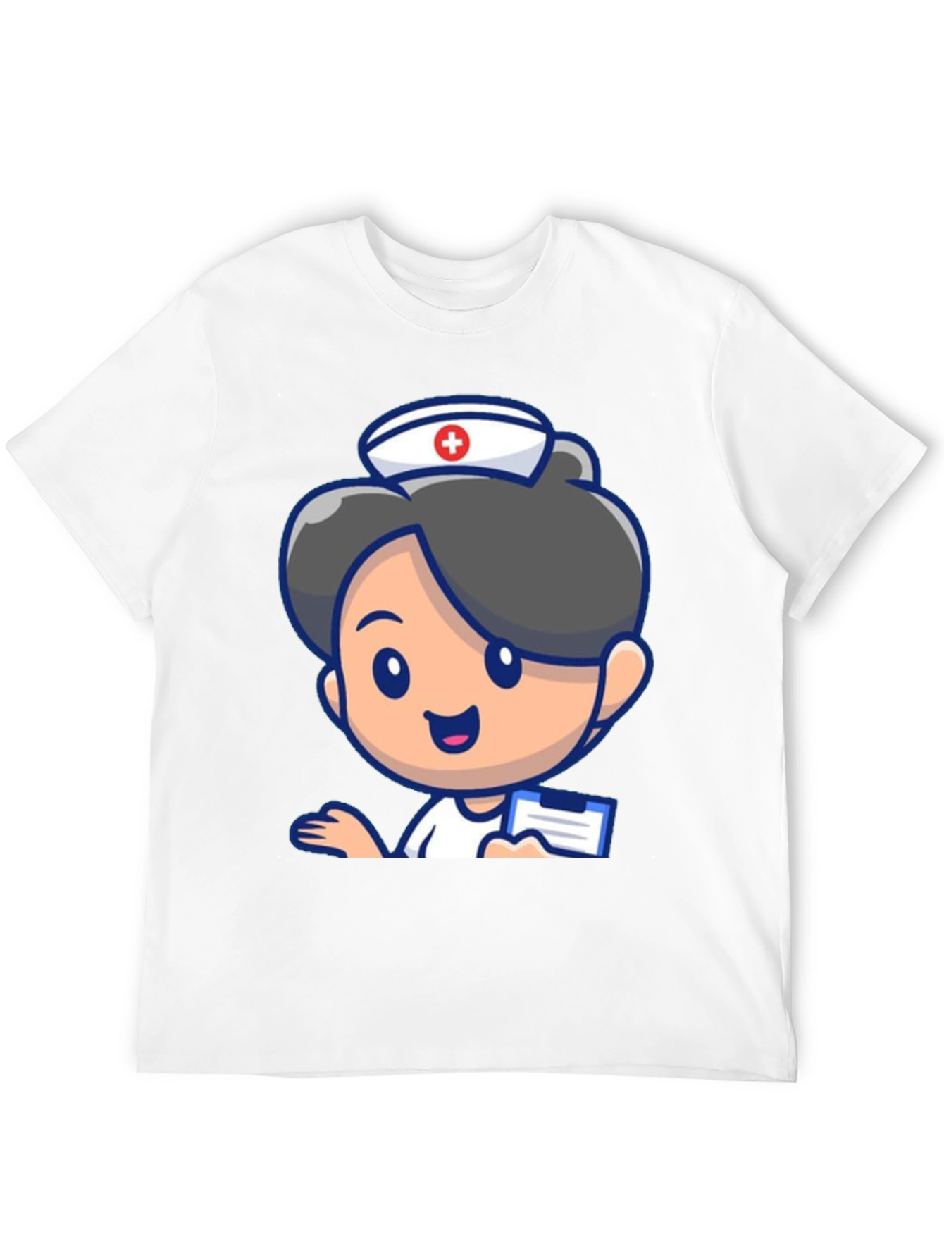 Black Cartoon Nurse Graphic Tee - Novelty Black T-Shirt view 12