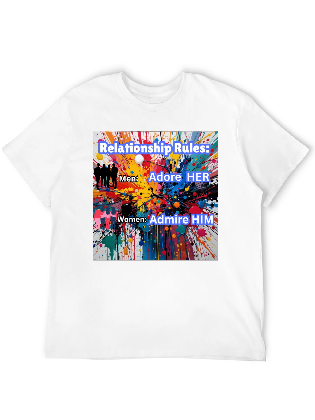 Black Relationship Rules T-Shirt - Adore Her, Admire Him view 12