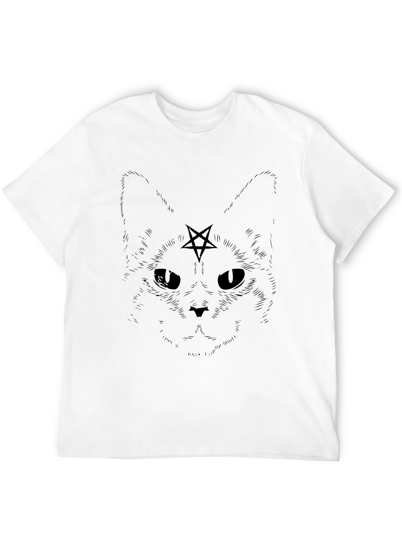 Black Occult Cat T-Shirt - Black Graphic Tee view 12
