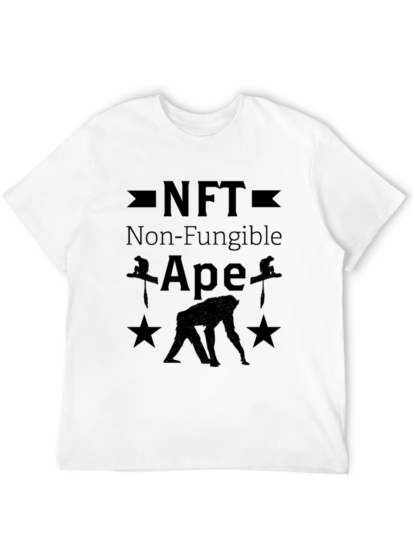 Black NFT Non-Fungible Ape Men's Black Graphic T-Shirt view 12