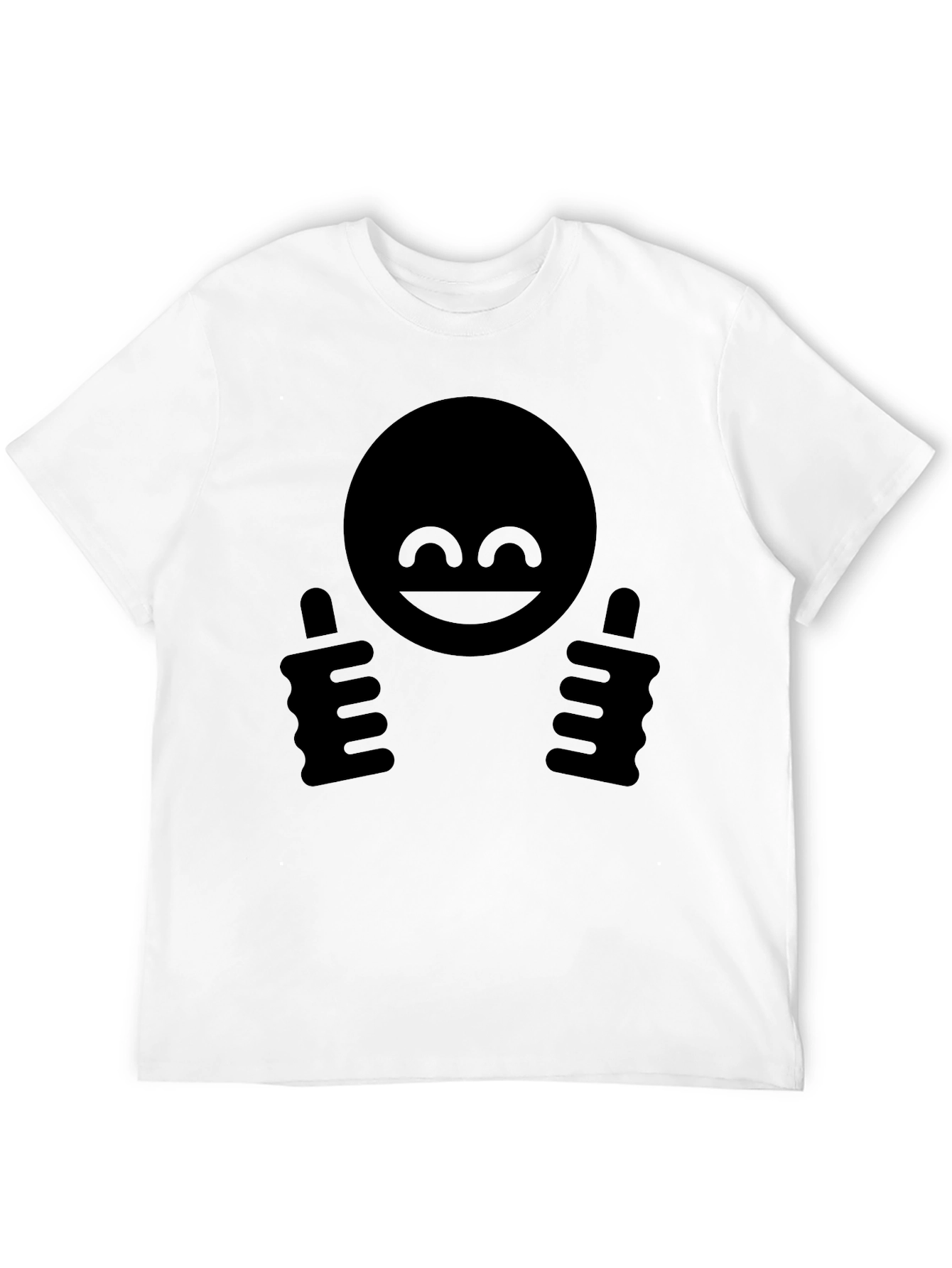 Black Thumbs Up Smiley Face Graphic T-Shirt view 12