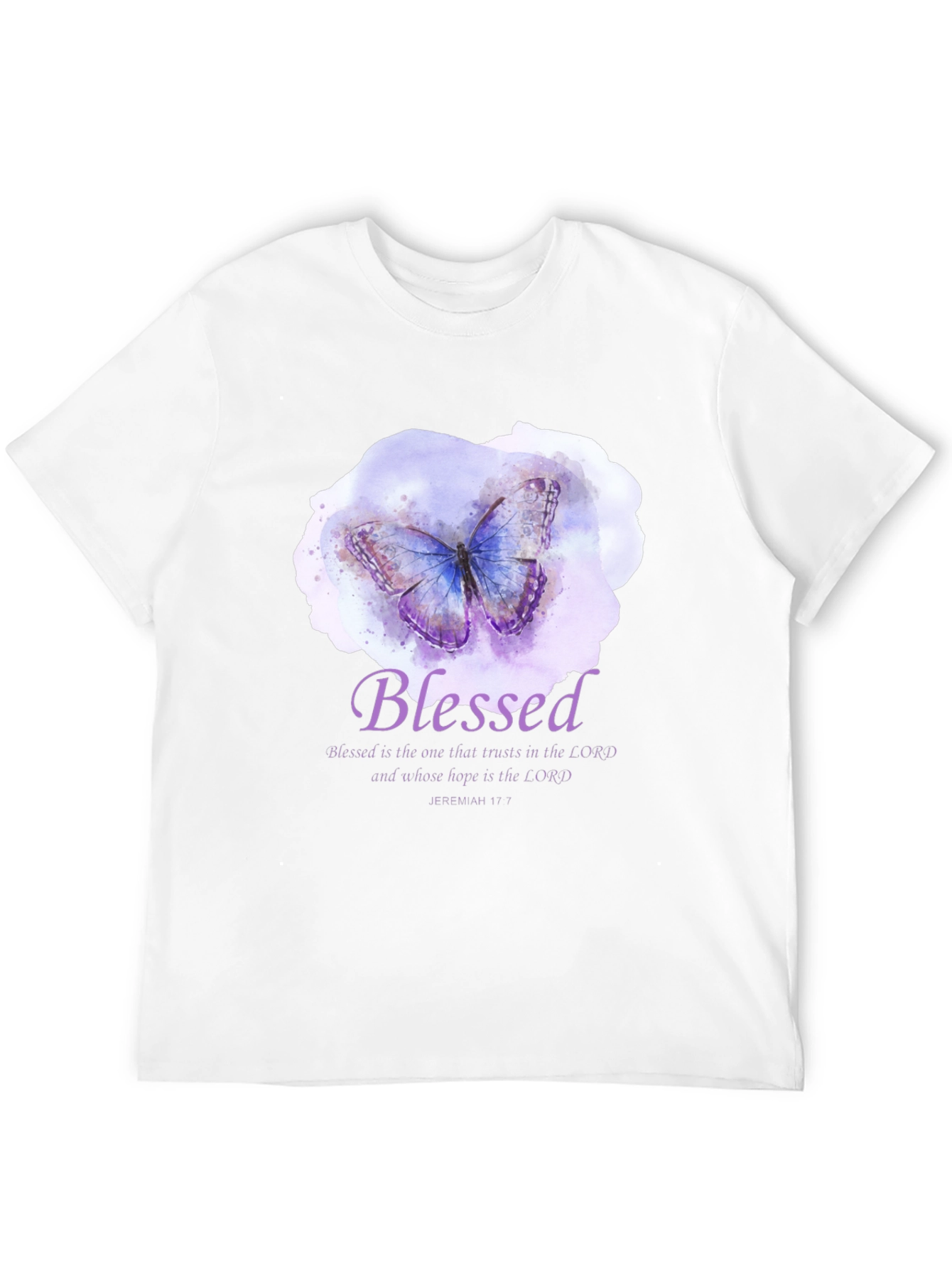 Blessed Butterfly T-Shirt - Jeremiah 17:7 Christian Tee - 12