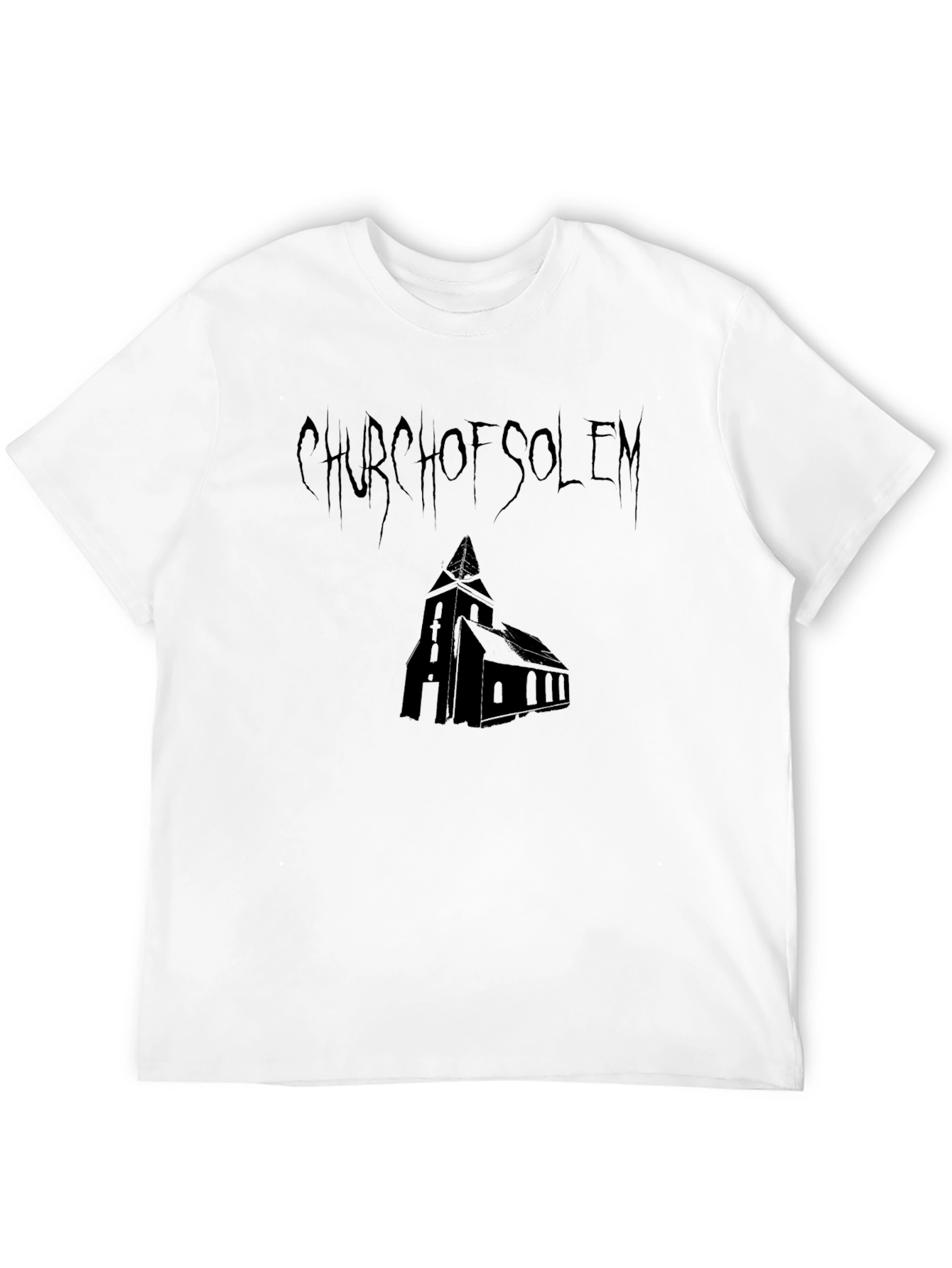 Black Church of Solem Black Graphic T-Shirt view 12