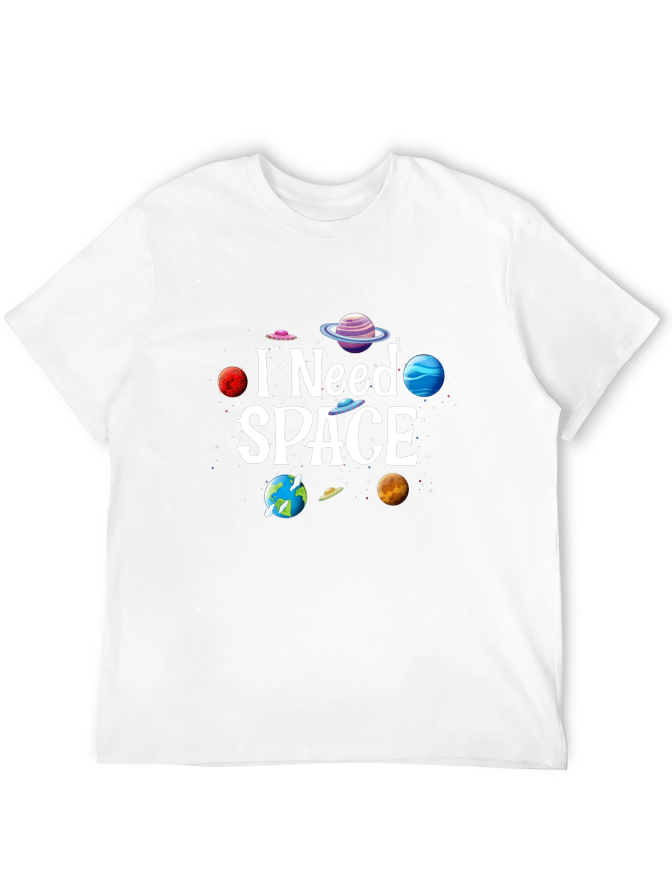 Black I Need Space Graphic Tee - Black Cotton Blend view 12