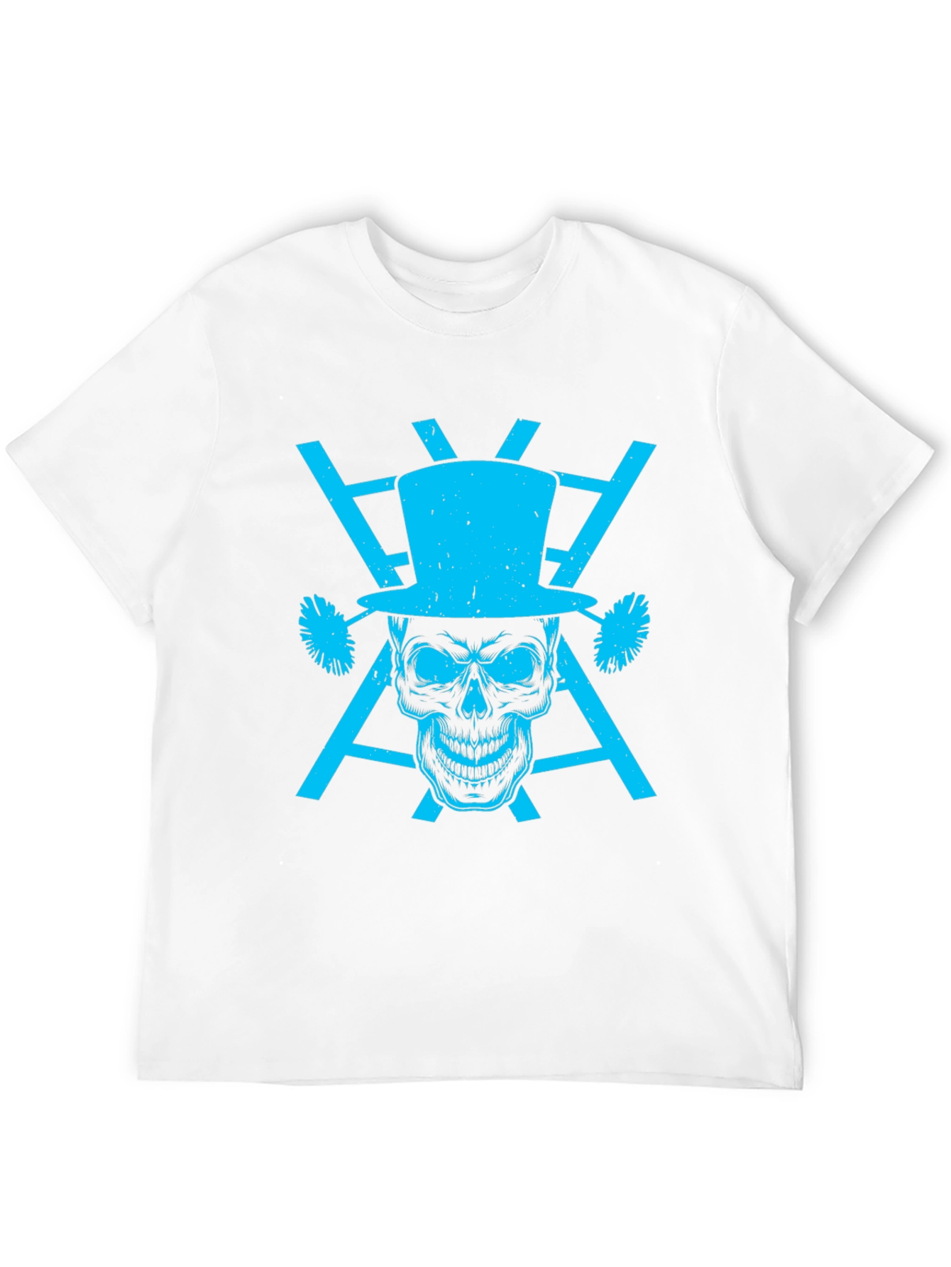 Black Skull Top Hat Graphic Tee - Men's Black T-Shirt view 12